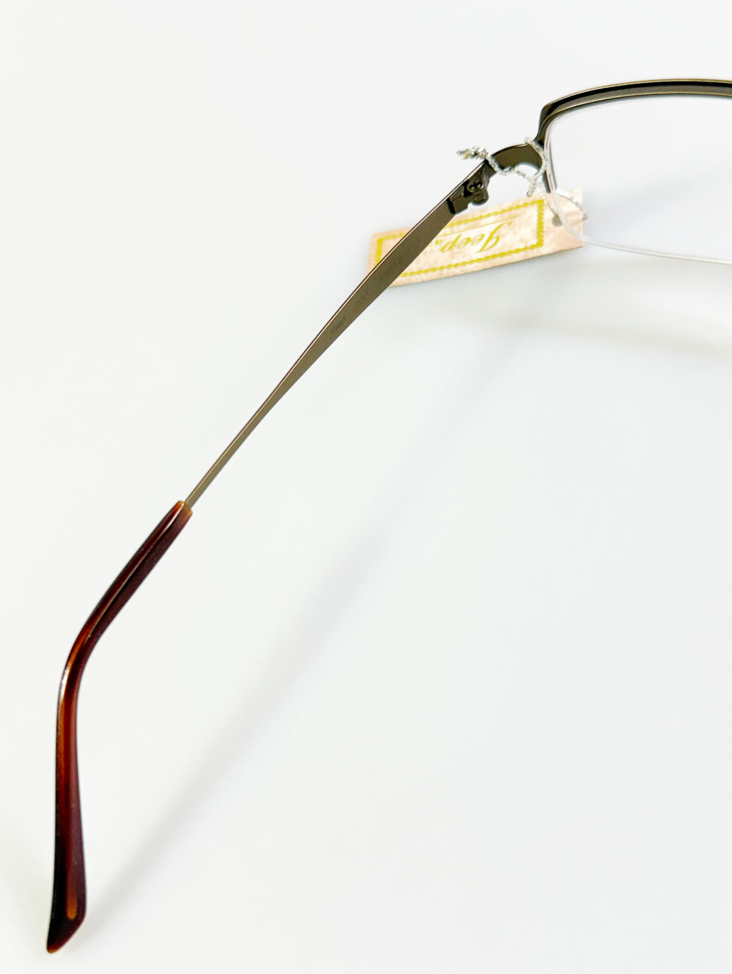 JEEP Bronze Half-Rim Square Metal Frame Glasses
