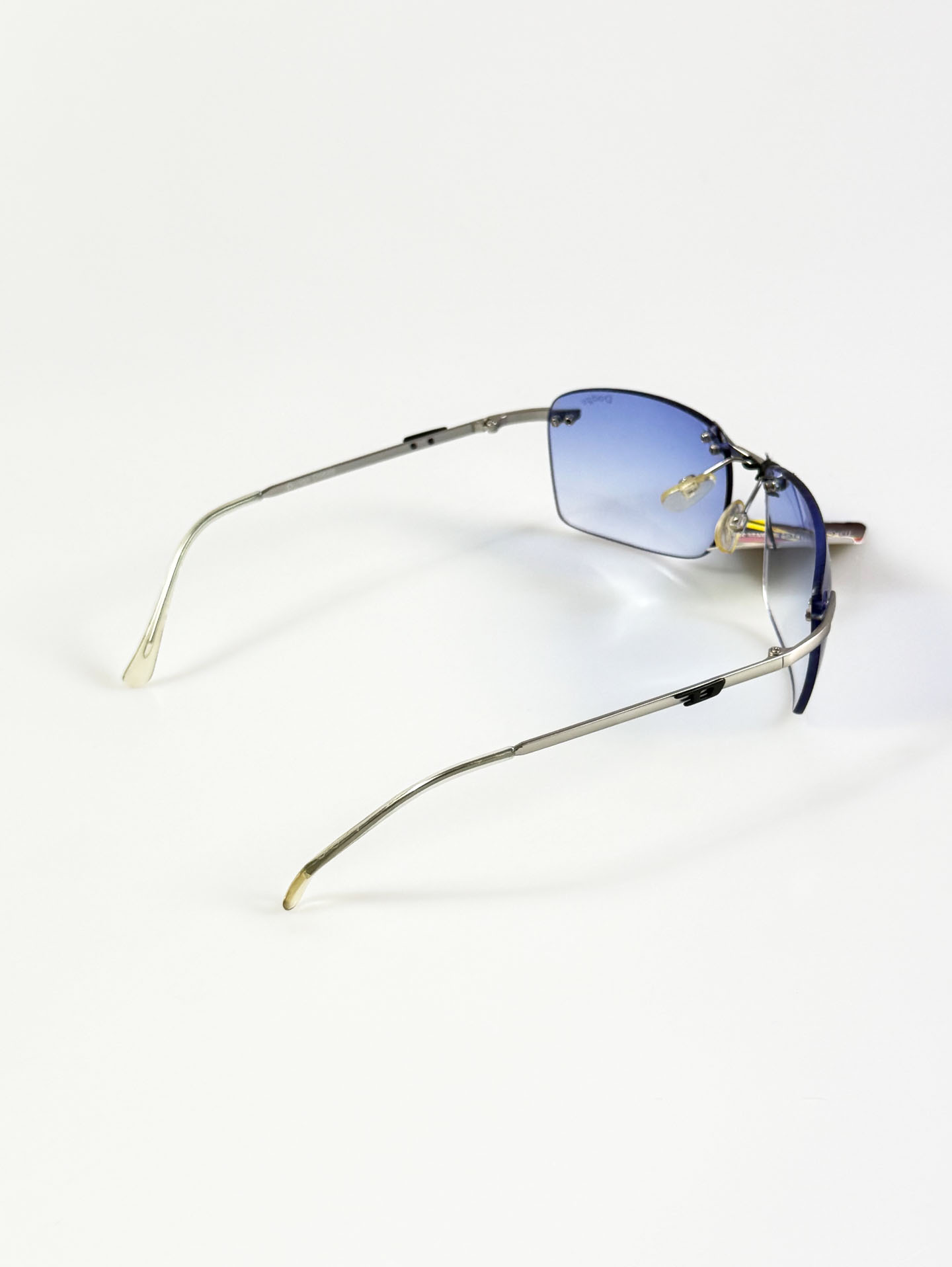 90's DODGE Rimless Shield Square Metal Tint Sunglasses