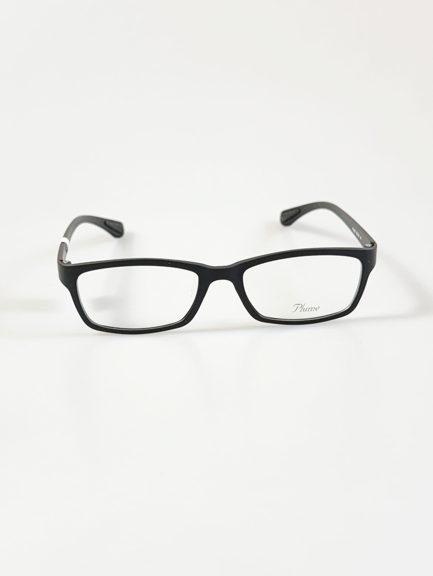 PLUME Lightweight Black Square Horn-Rim Frame Glasses