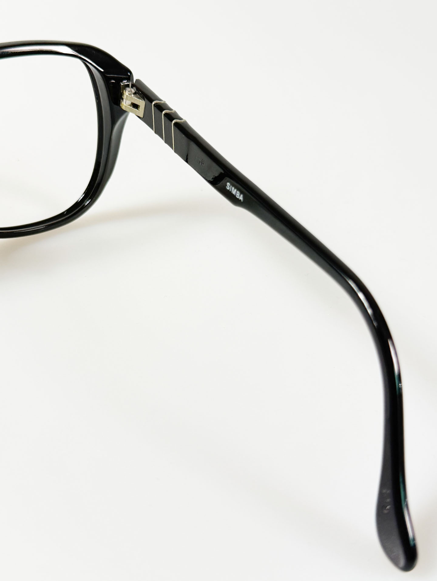90's ASDOR Black Oversized Square Horn-Rim Glasses