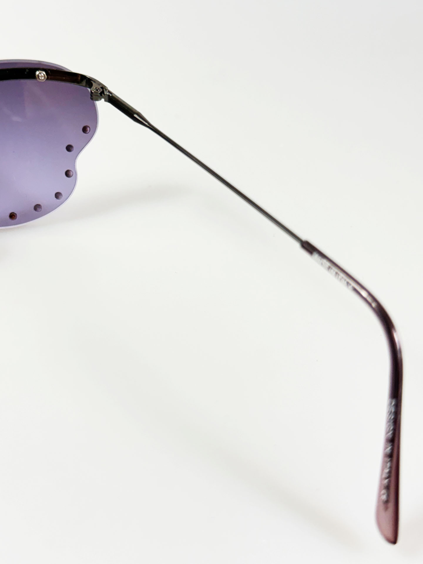 90's Butterfly Rimless Metal Tint Sunglasses