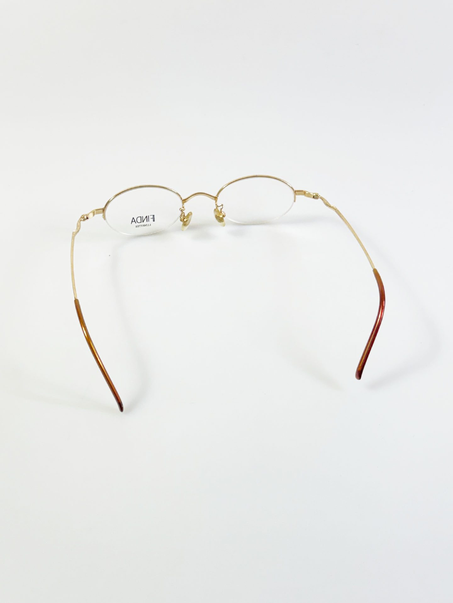 FINDA Gold Half-Rim Oval Metal Glasses