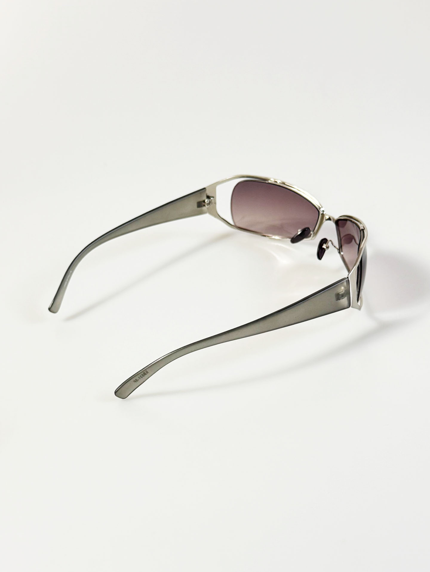 Silver Metal Wrap Wide Square Sunglasses