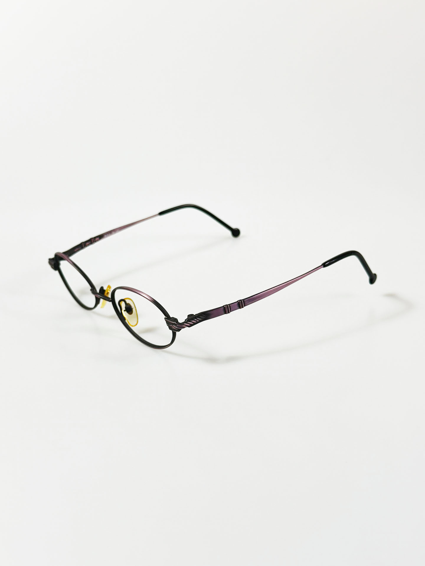 90’s MAXI Two-Tone Slim Oval Metal Frame Glasses