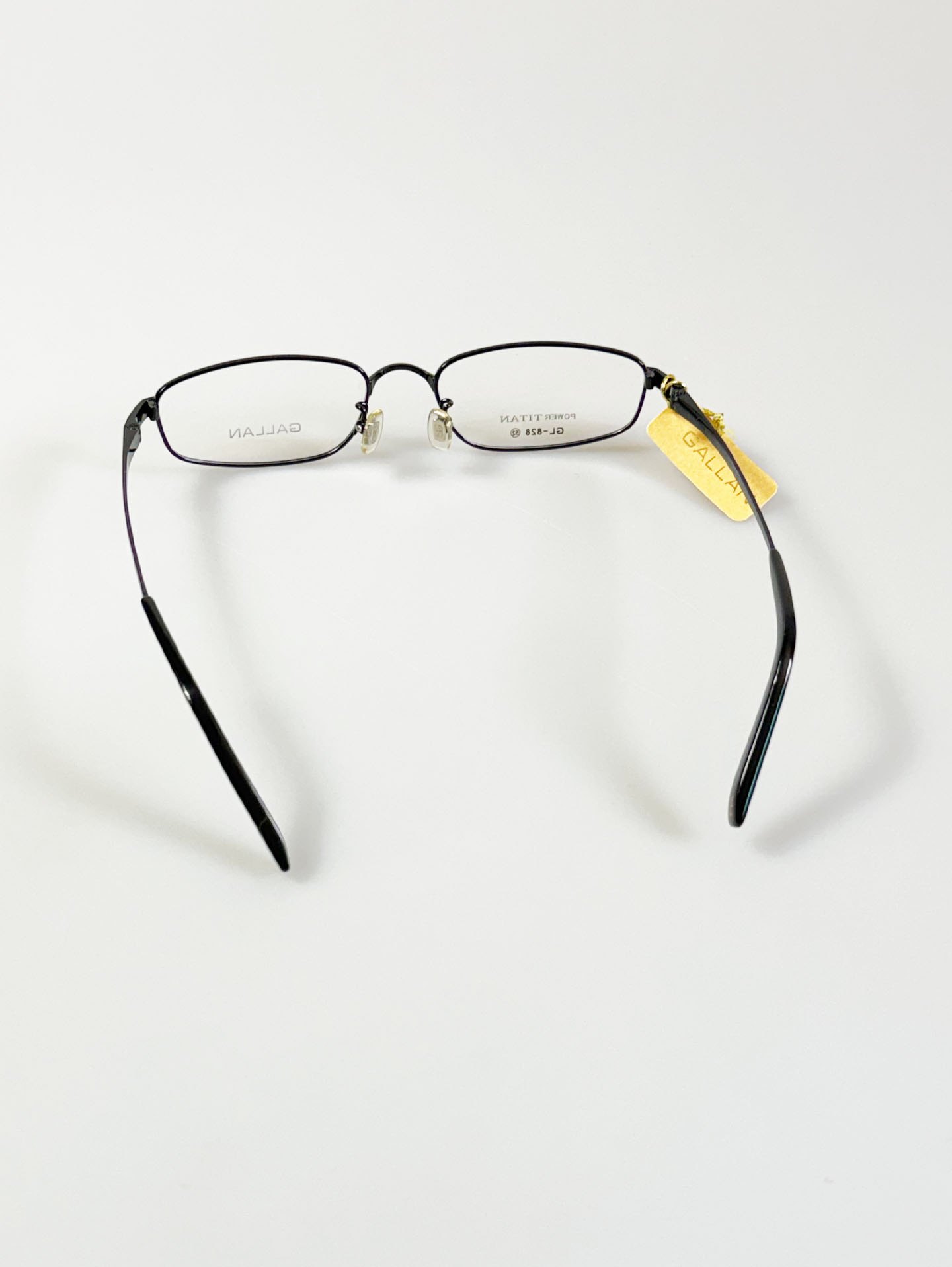 GALLAN Black Titanium Slim Square Frame Glasses