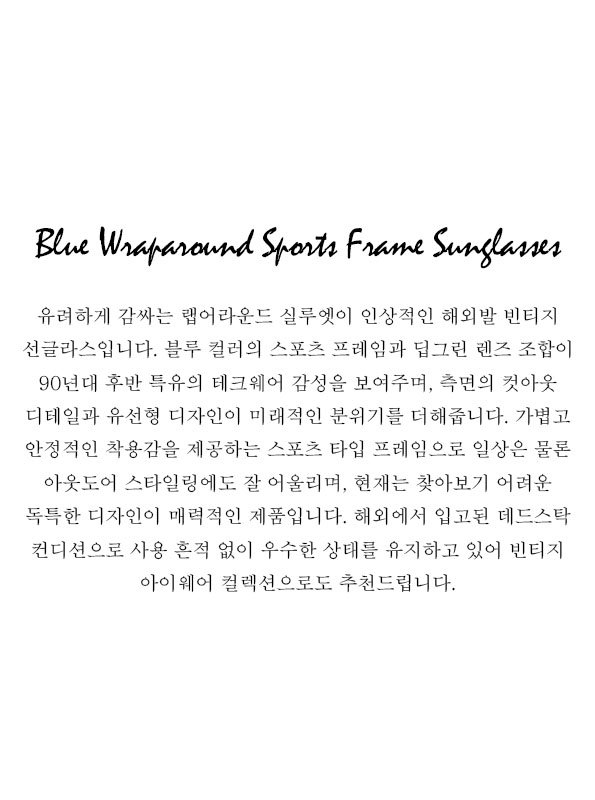 90's Blue Wraparound Sports Frame Sunglasses