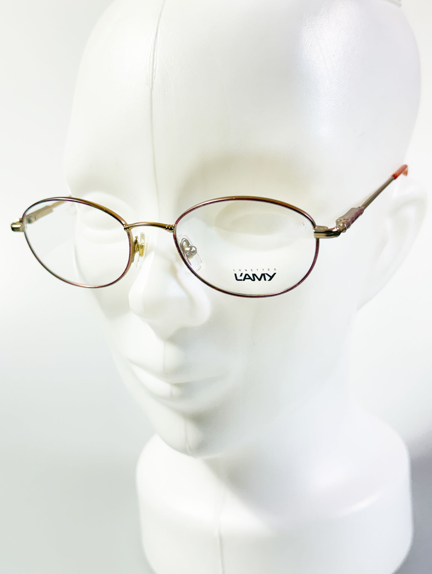 LAMY Bronze Gold Slim Oval Metal Frame Glasses