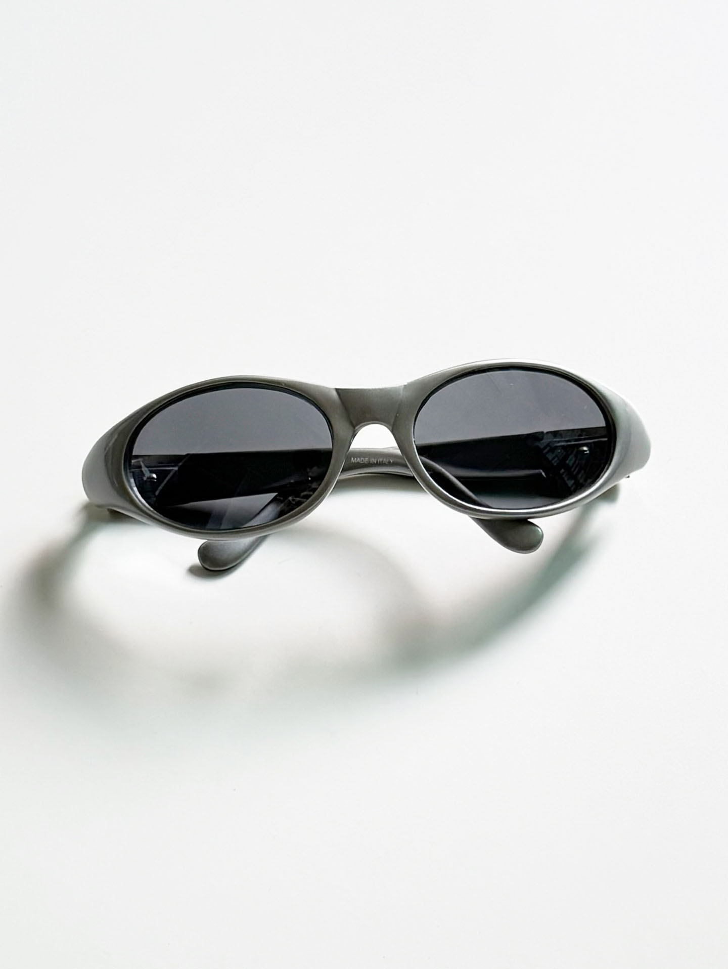 90's DC Silver Bold Oval Wraparound Sunglasses