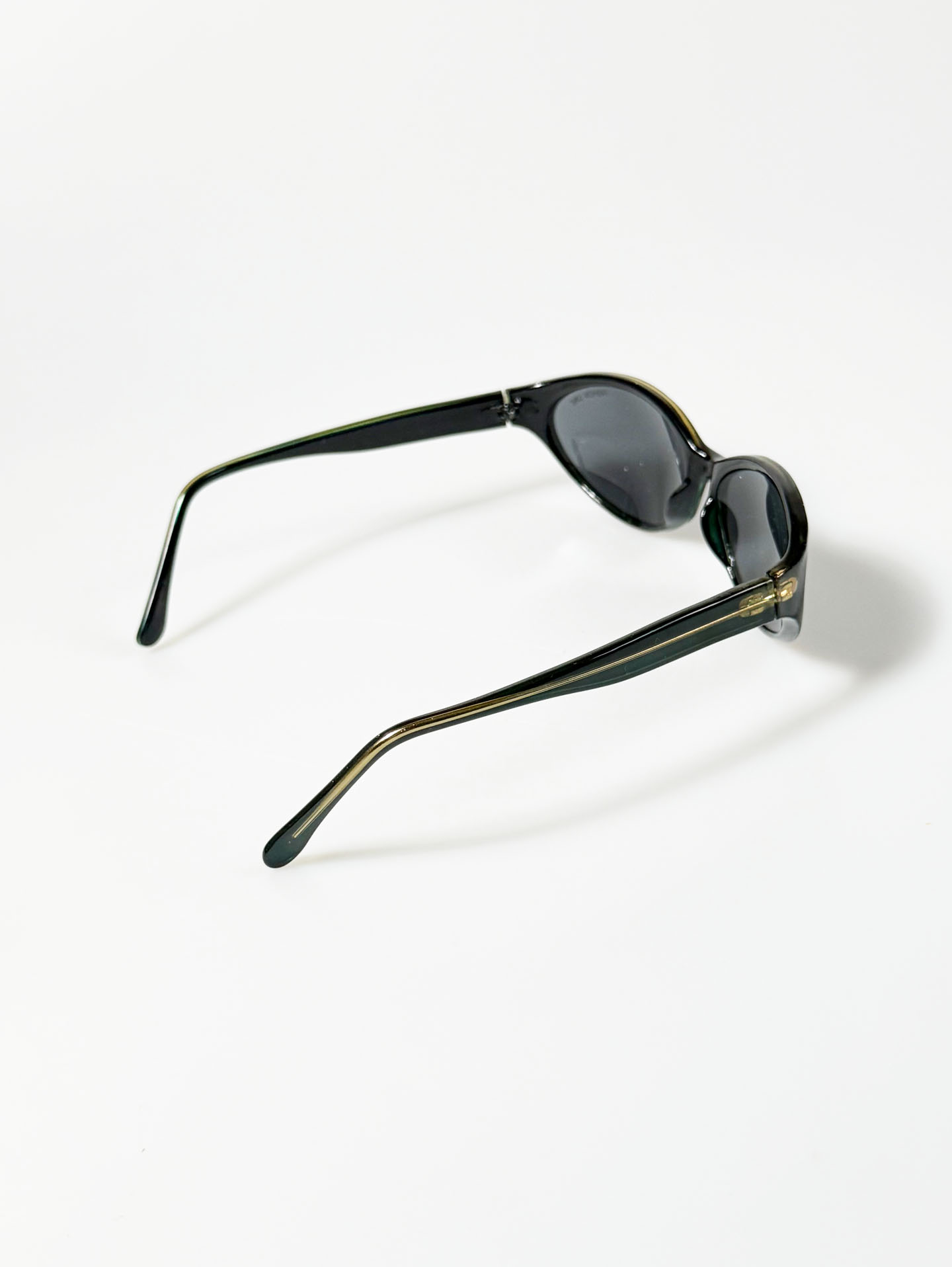 90's FASHION LINE Dark Green Bold Oval Sunglasses