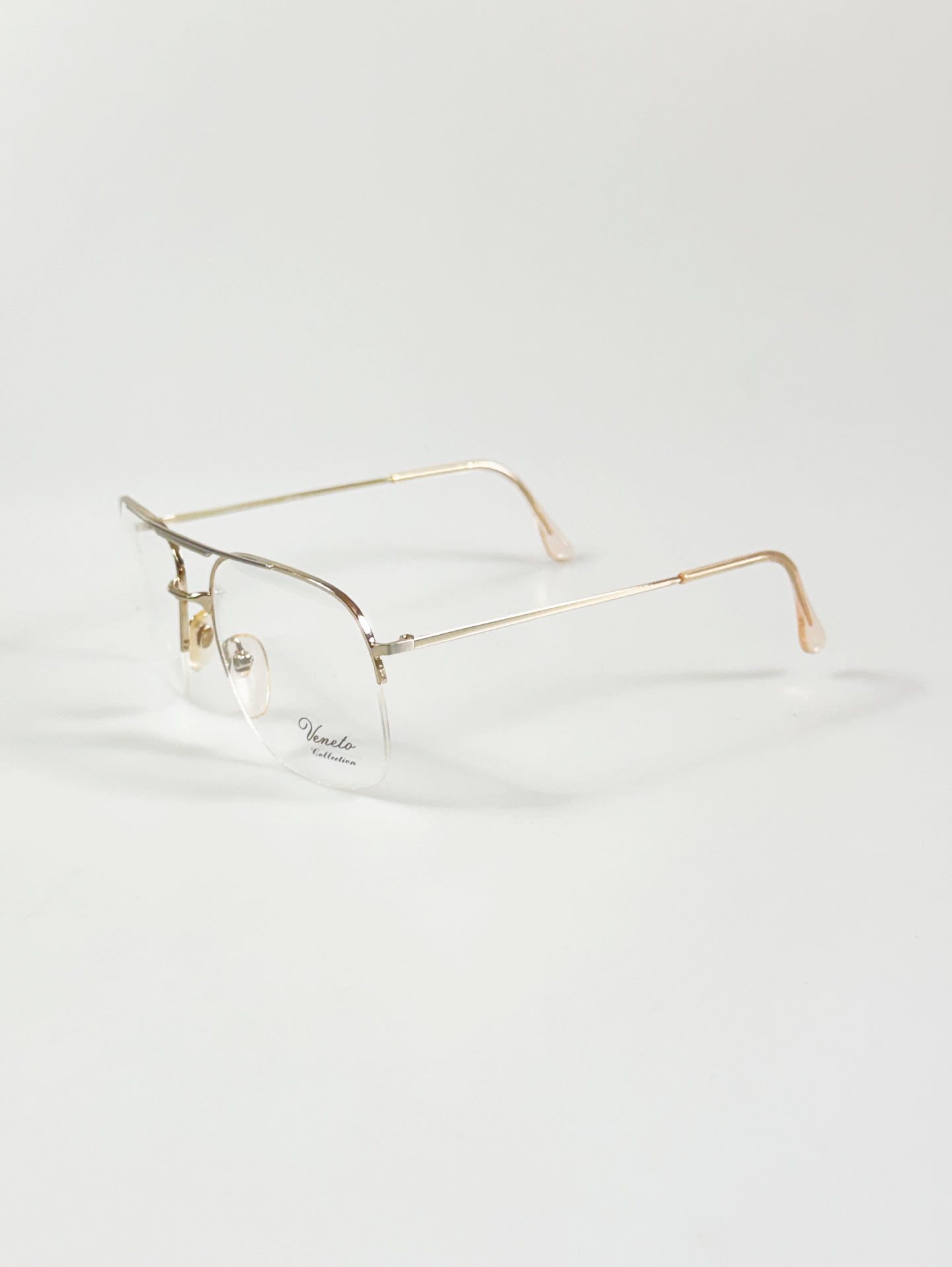 90's Veneto Collection Gold Aviator Metal Frame Glasses