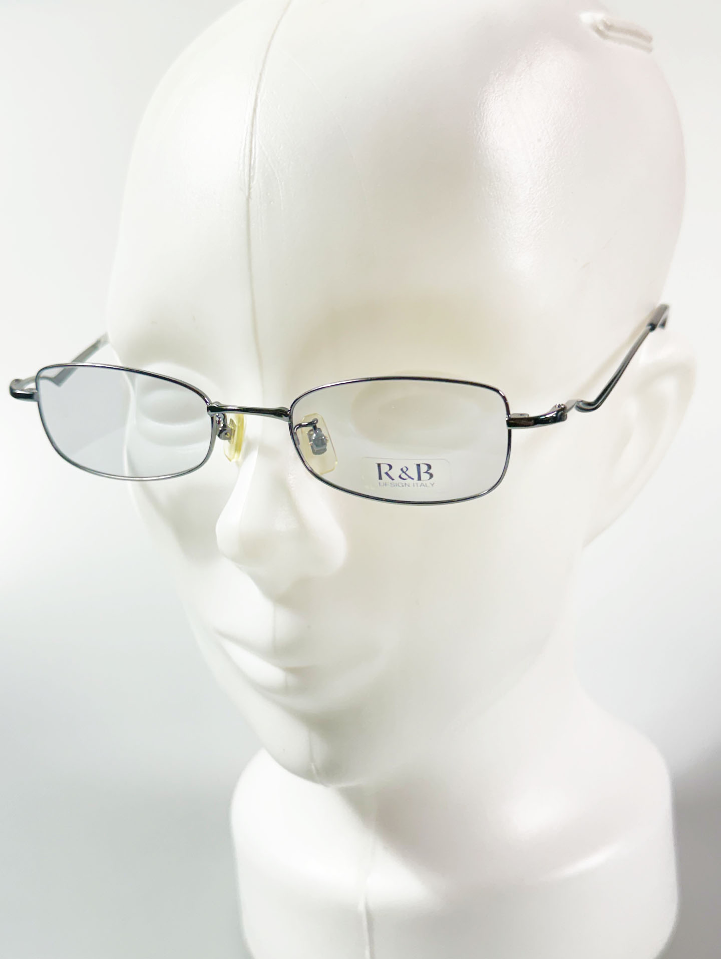 R&B Eyewear Gunmetal Slim Square Frame Glasses