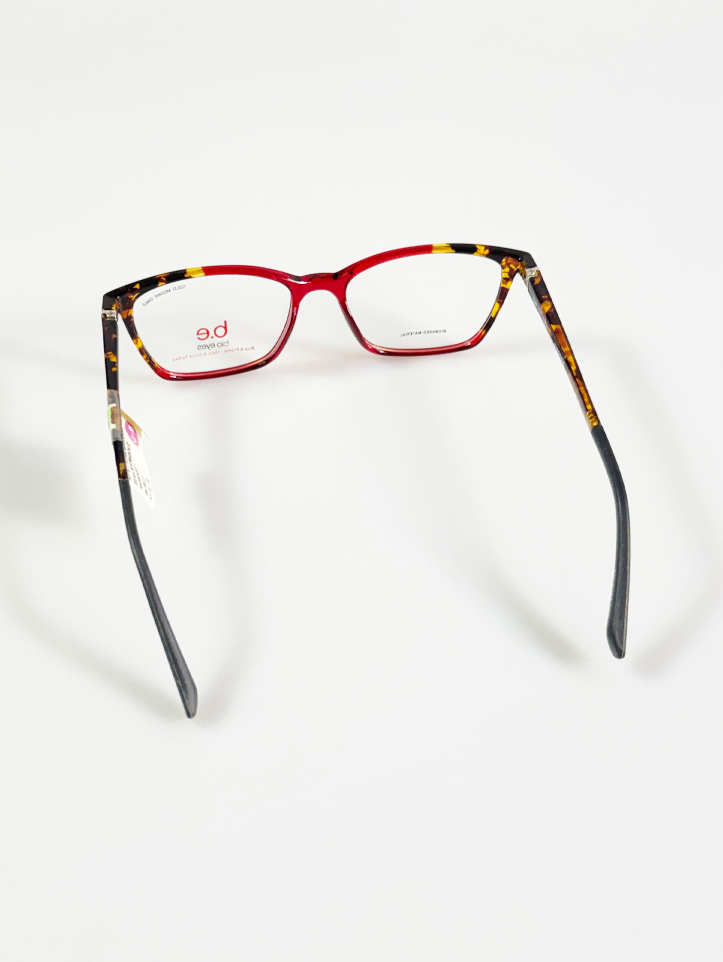 BIO EYES Red Tortoise Two-Tone Acetate Square Glasses