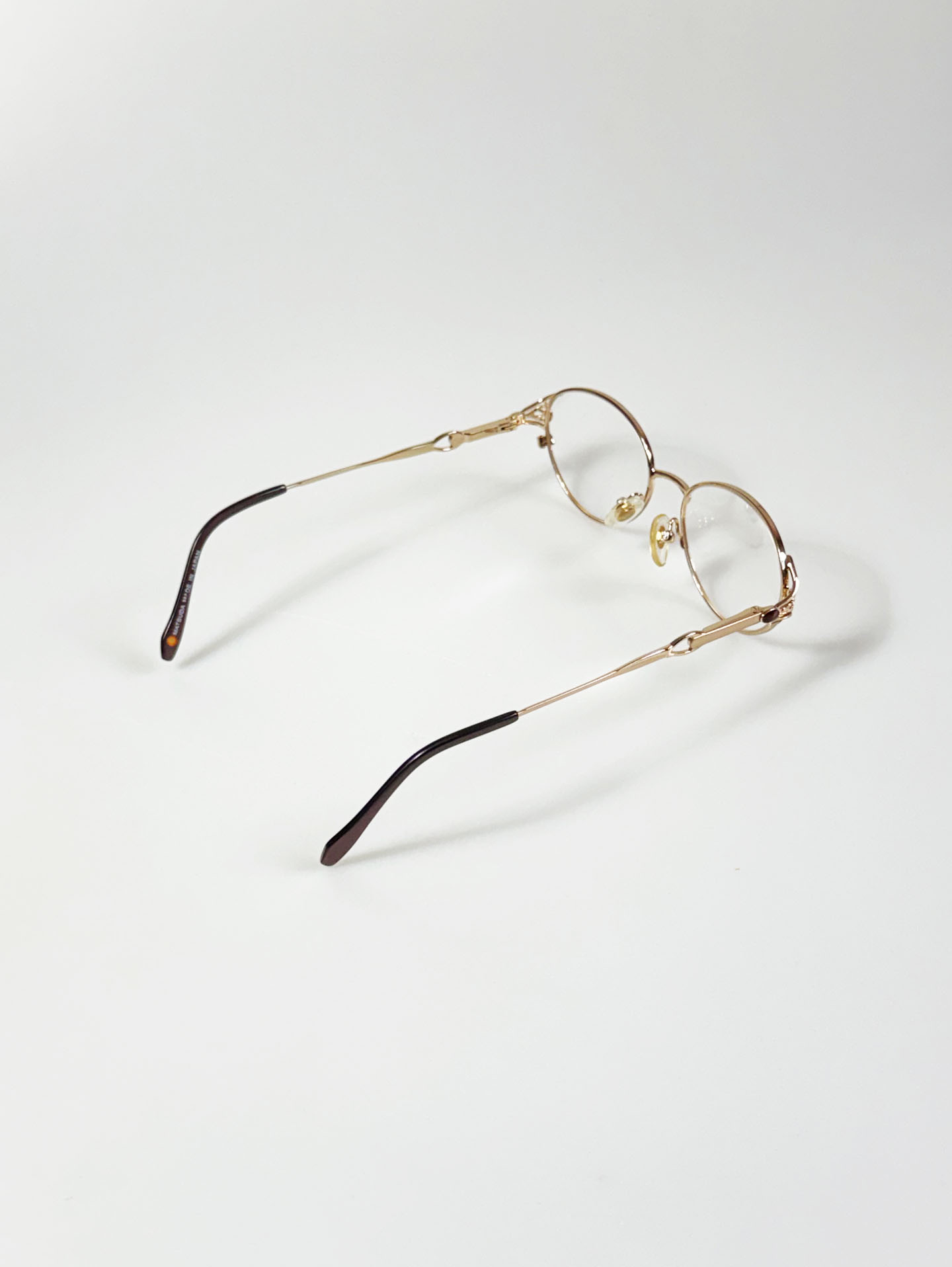 Gold Metal Slim Oval Frame Glasses