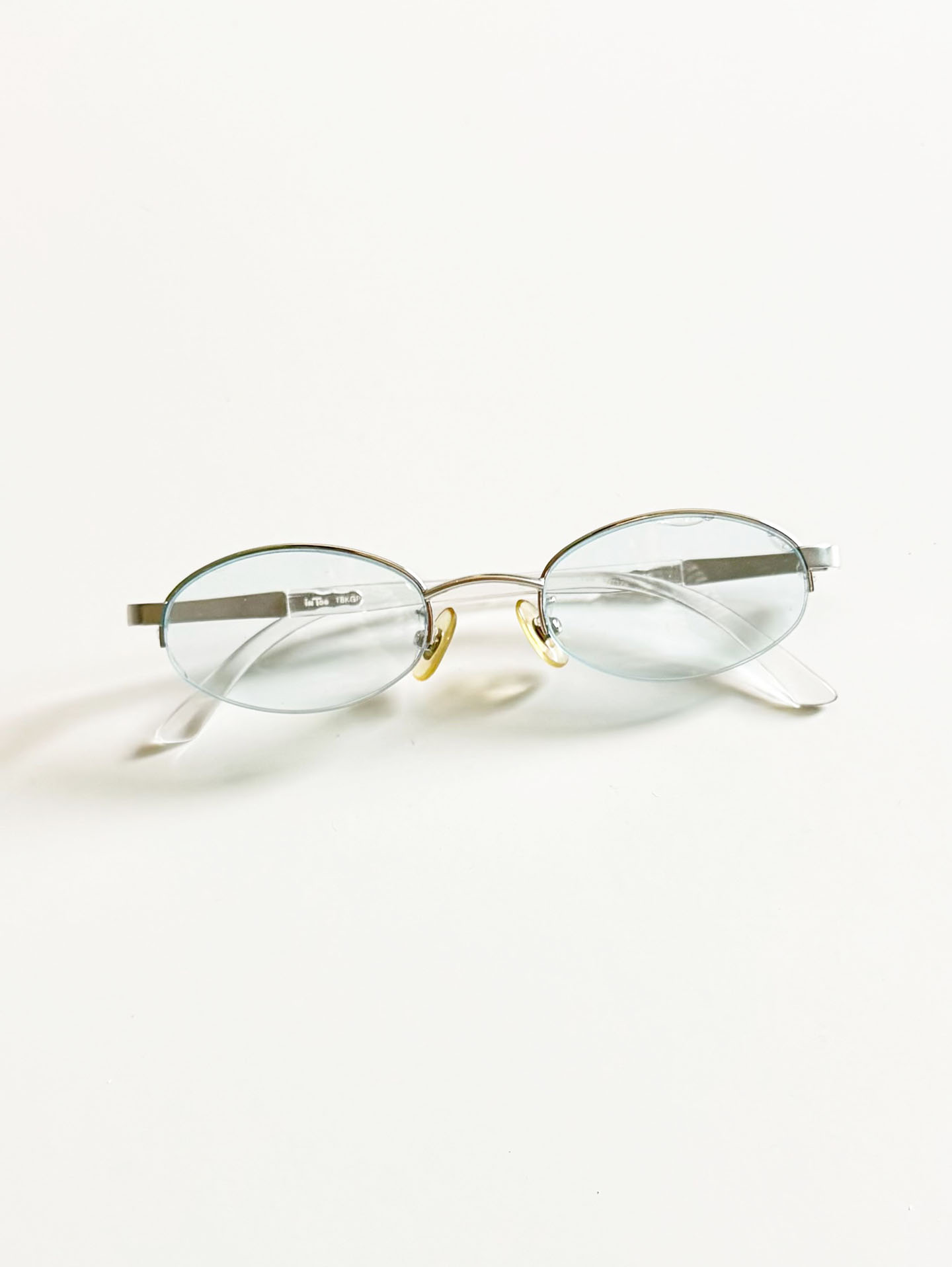 InToo Silver Semi-Rimless Oval Metal Glasses