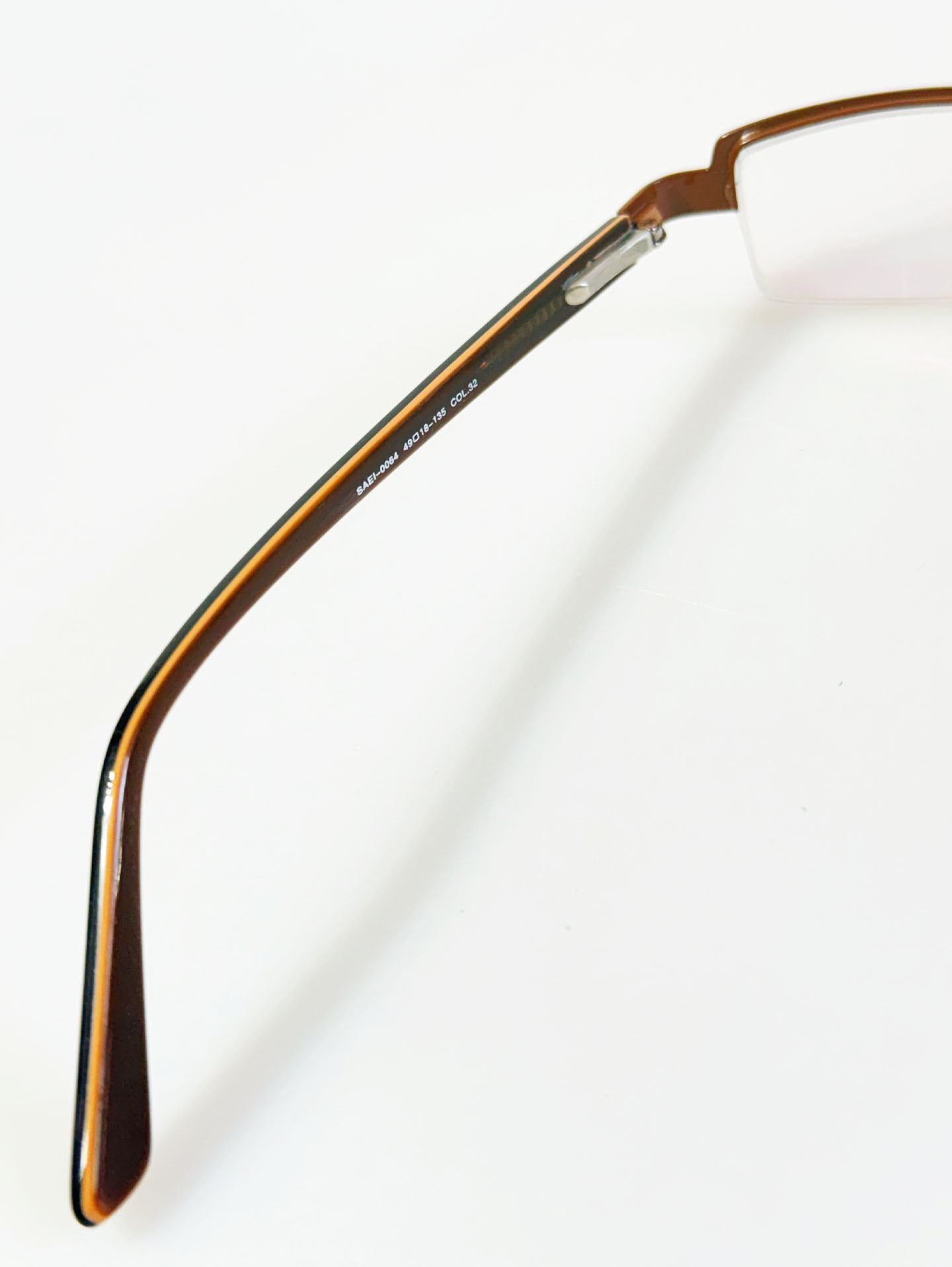 METRO Brown Square Semi-Rimless Metal Glasses