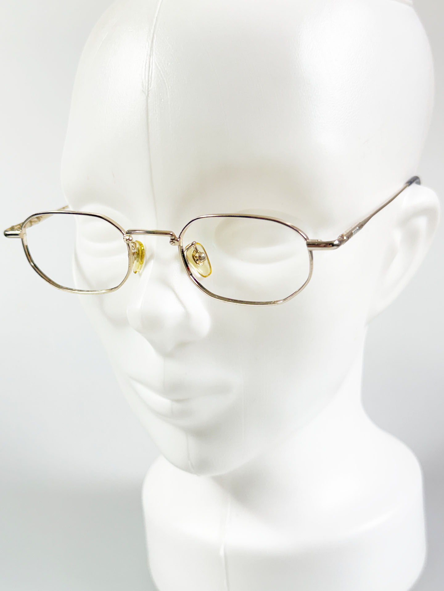 90's ENC Gold Slim Square Metal Glasses
