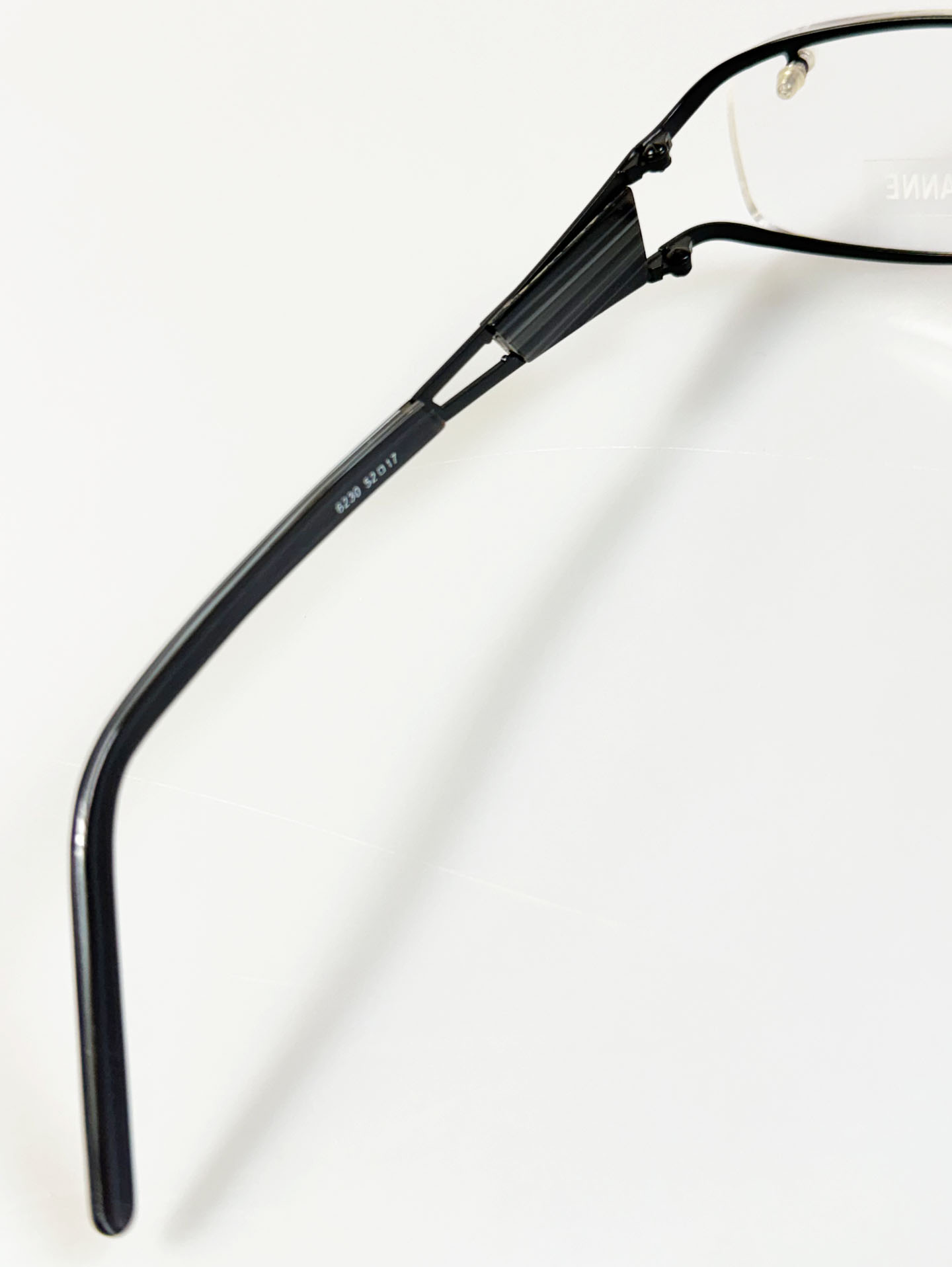 FABI ANNE Black Geometric Slim Square Metal Frame Glasses
