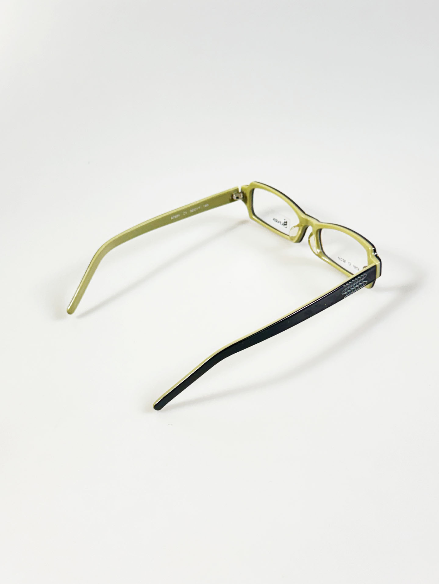 SS.PARIS Black & Olive Square Horn-Rim Glasses