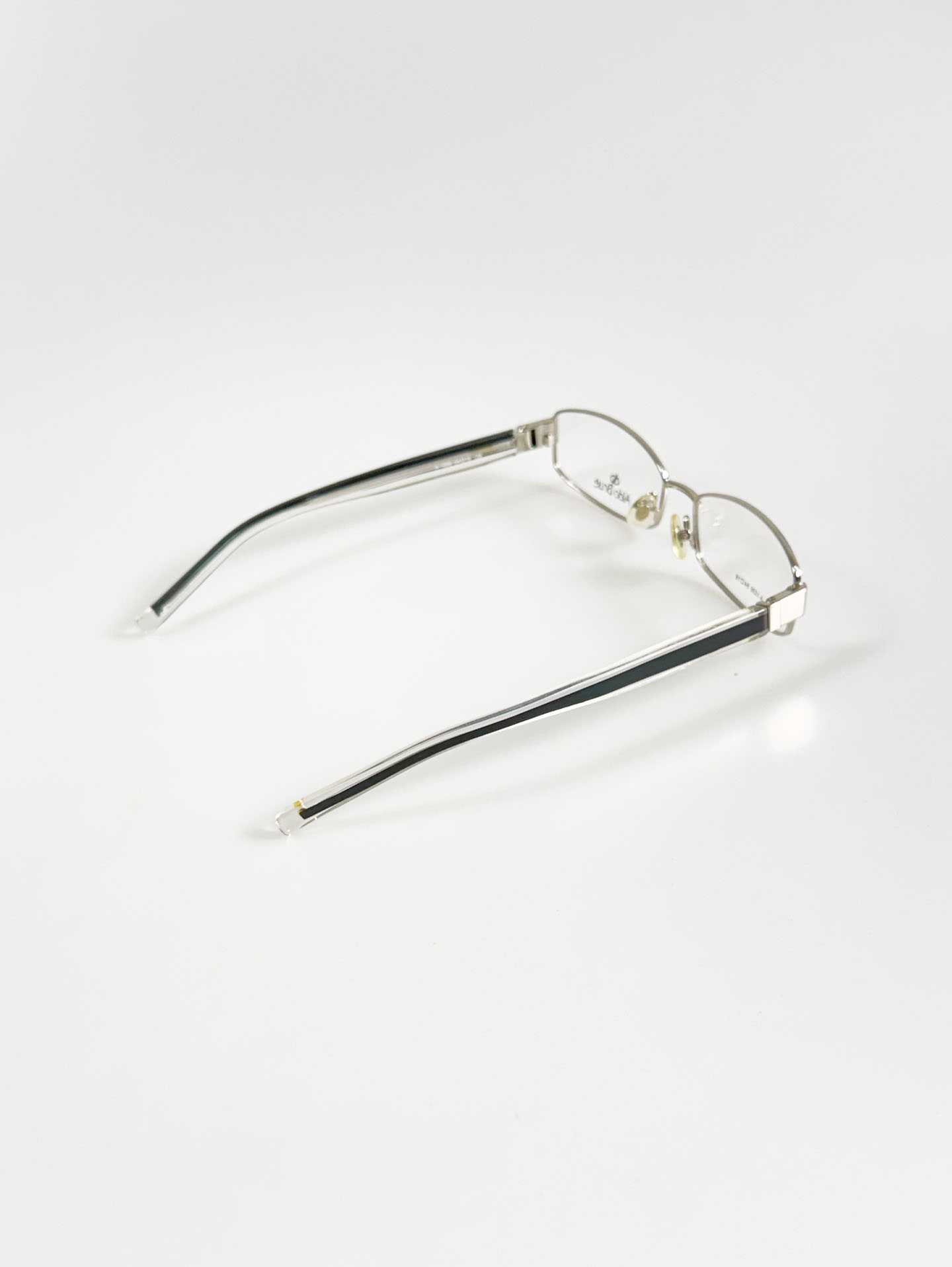 Aldo Brue Silver Slim Square Metal Glasses