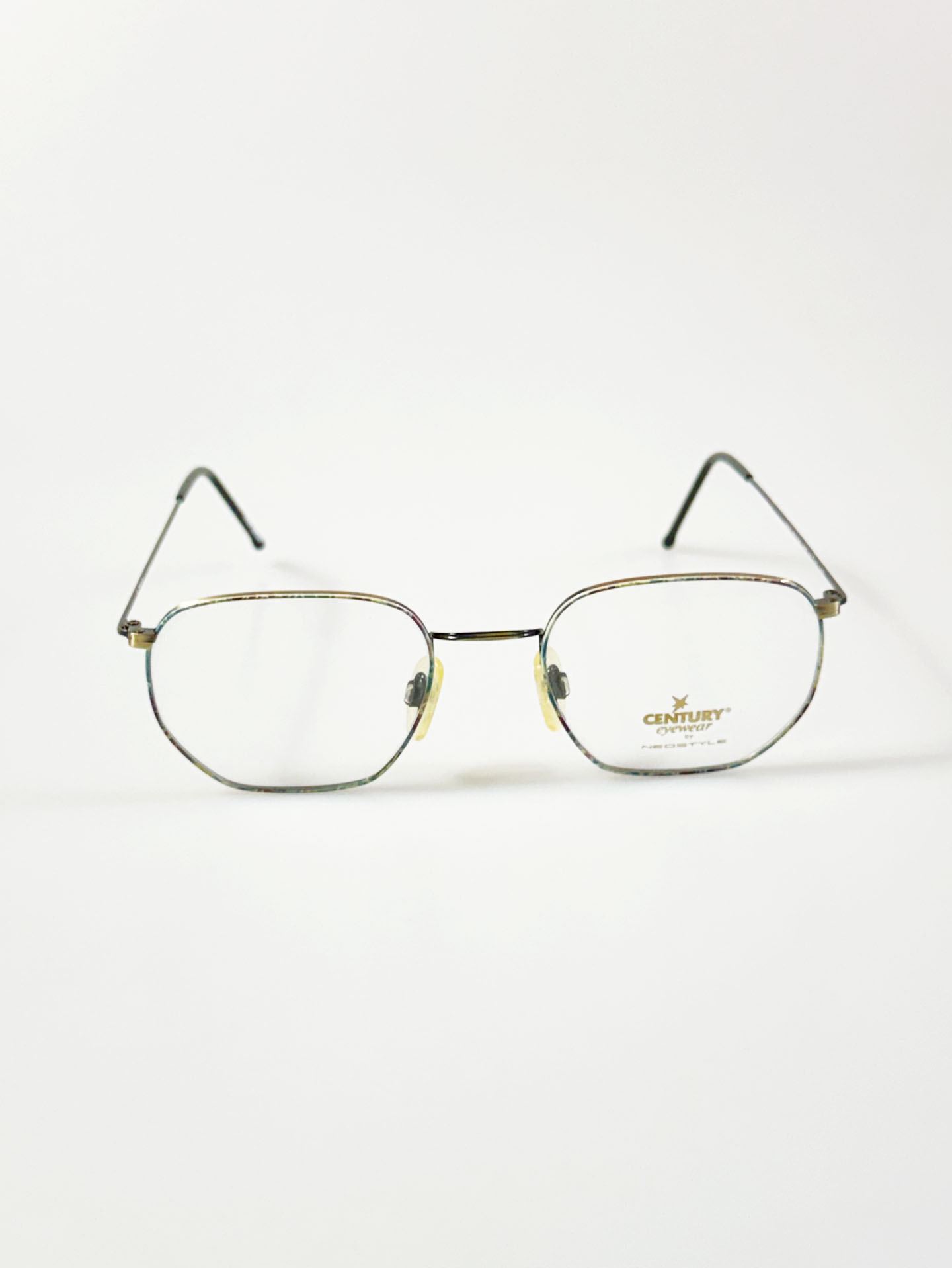 90's Century Eyewear Marble Square Metal Frame Glasses