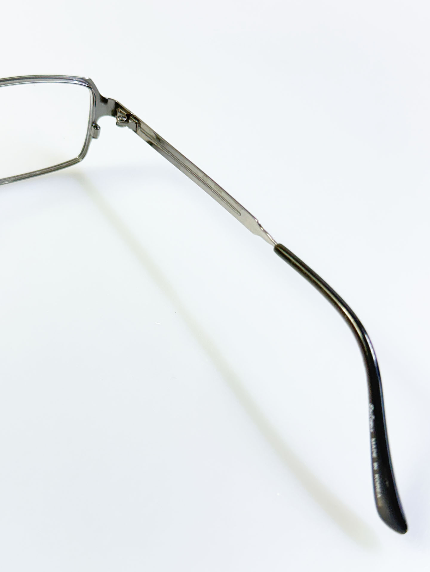 EPILOGUE Dark Silver Slim Square Metal Glasses