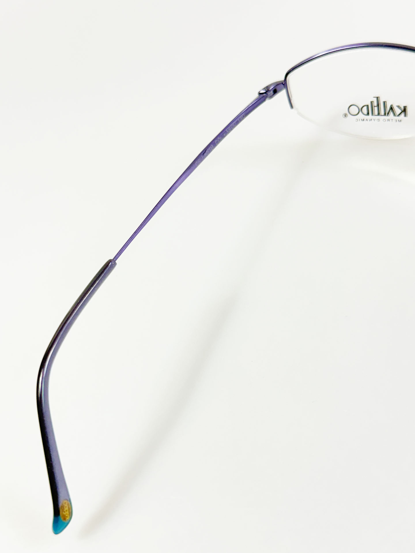 KALEIDO Purple Oval Half-Rim Metal Glasses
