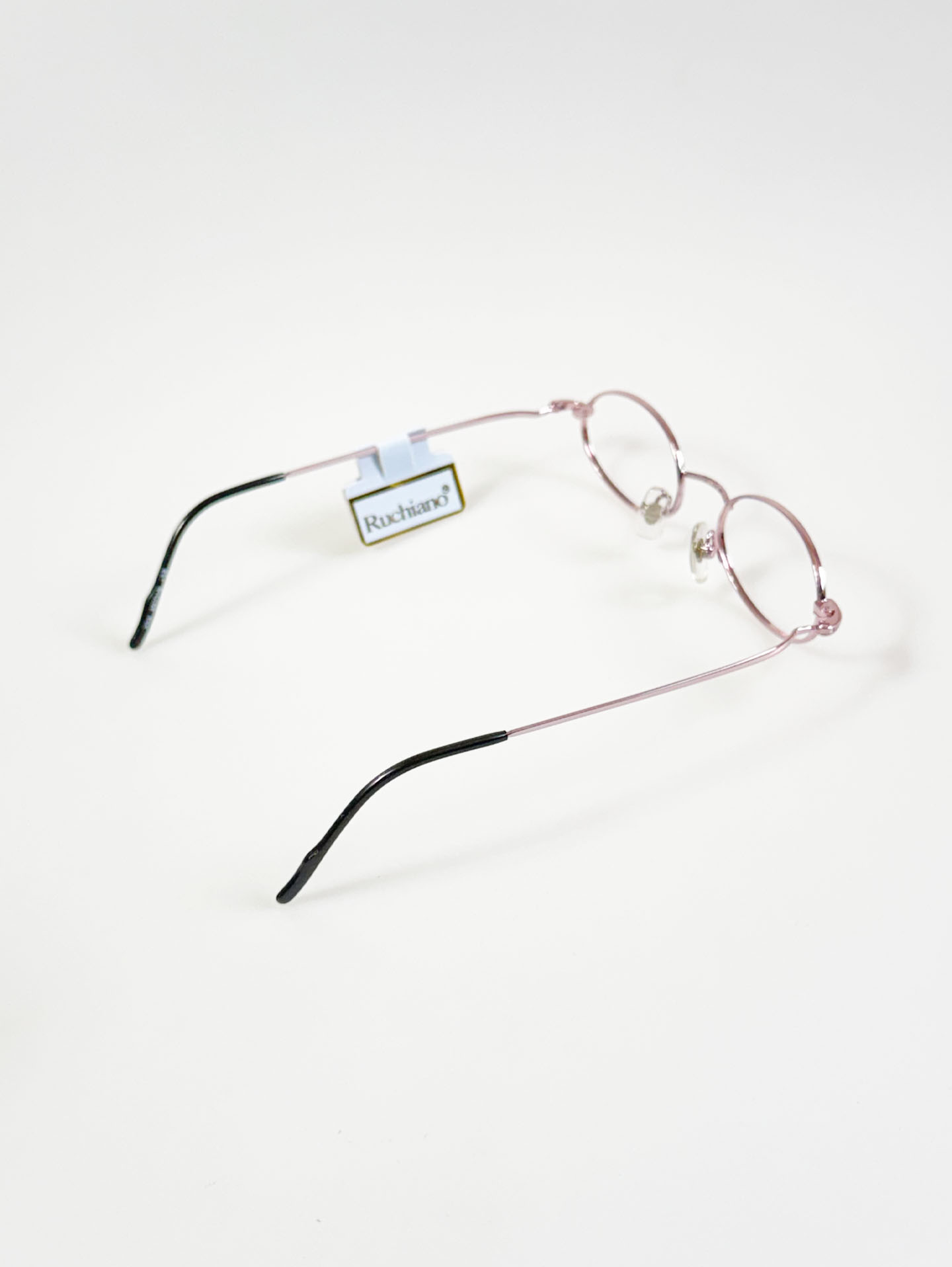 RUCHIANO Pink Slim Oval Metal Frame Glasses
