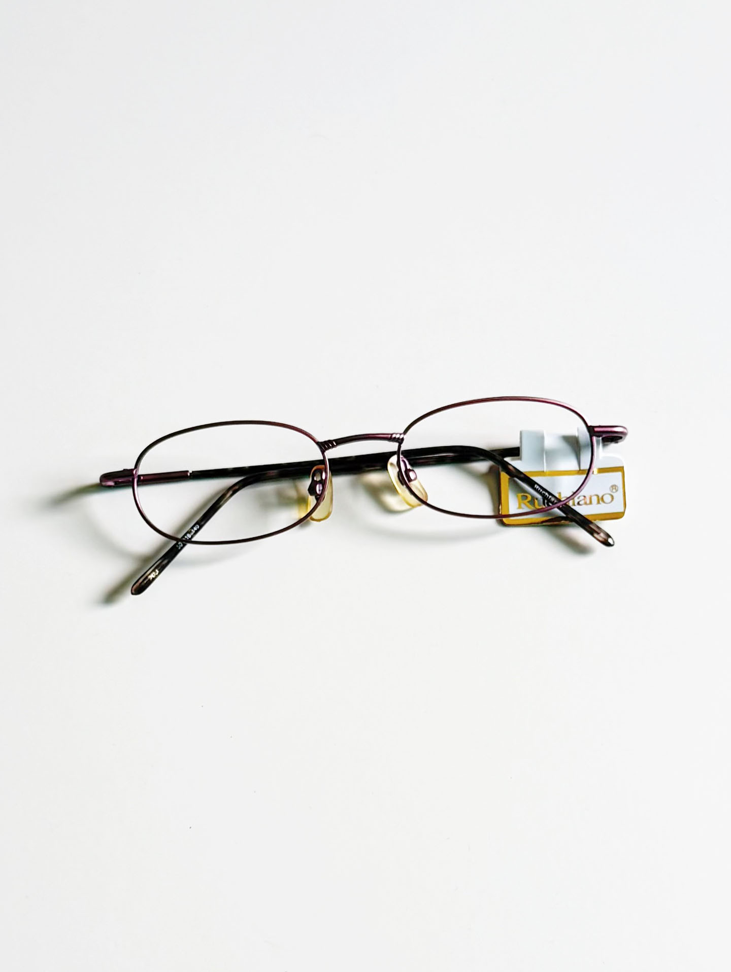 Ruchiano Slim Square Light Pink Metal Frame Glasses