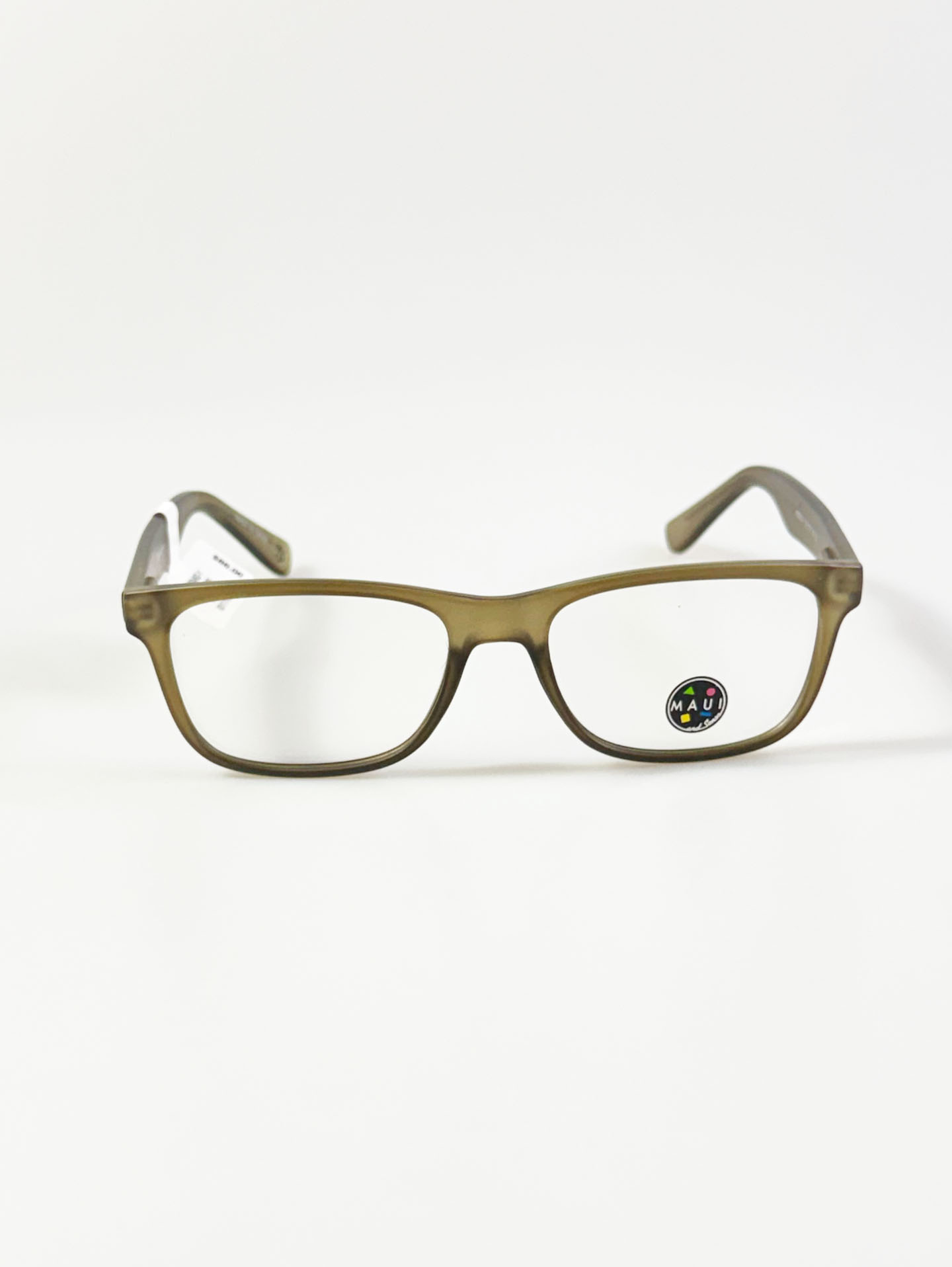 MAUI AND SONS Olive Clear Acetate Square Frame Glasses