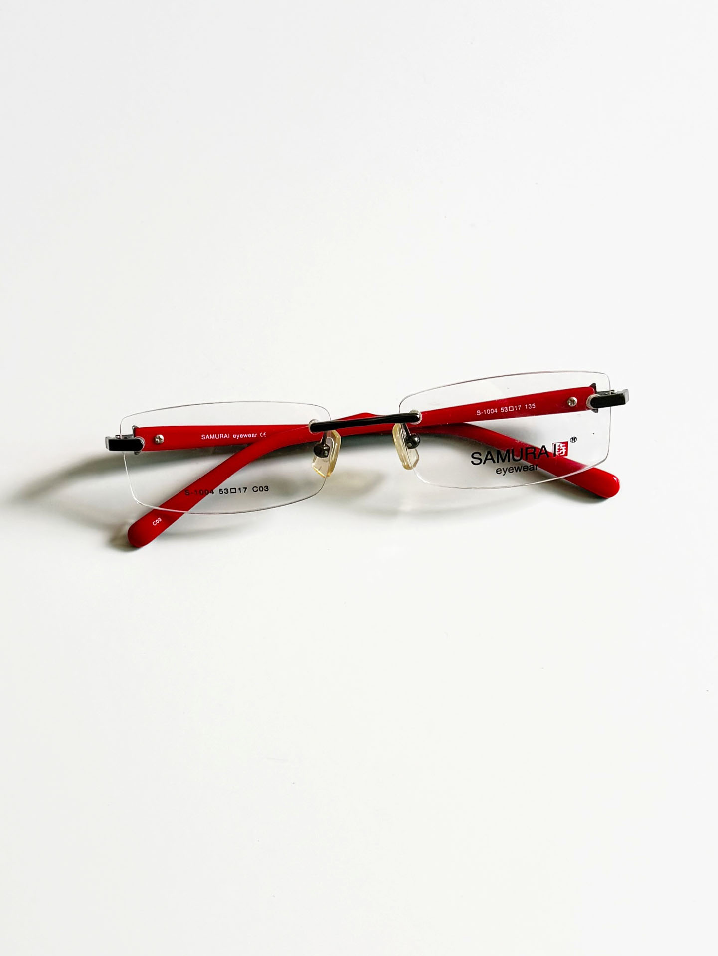 SAMURAI Eyewear Rimless Square Titanium Metal Frame Glasses