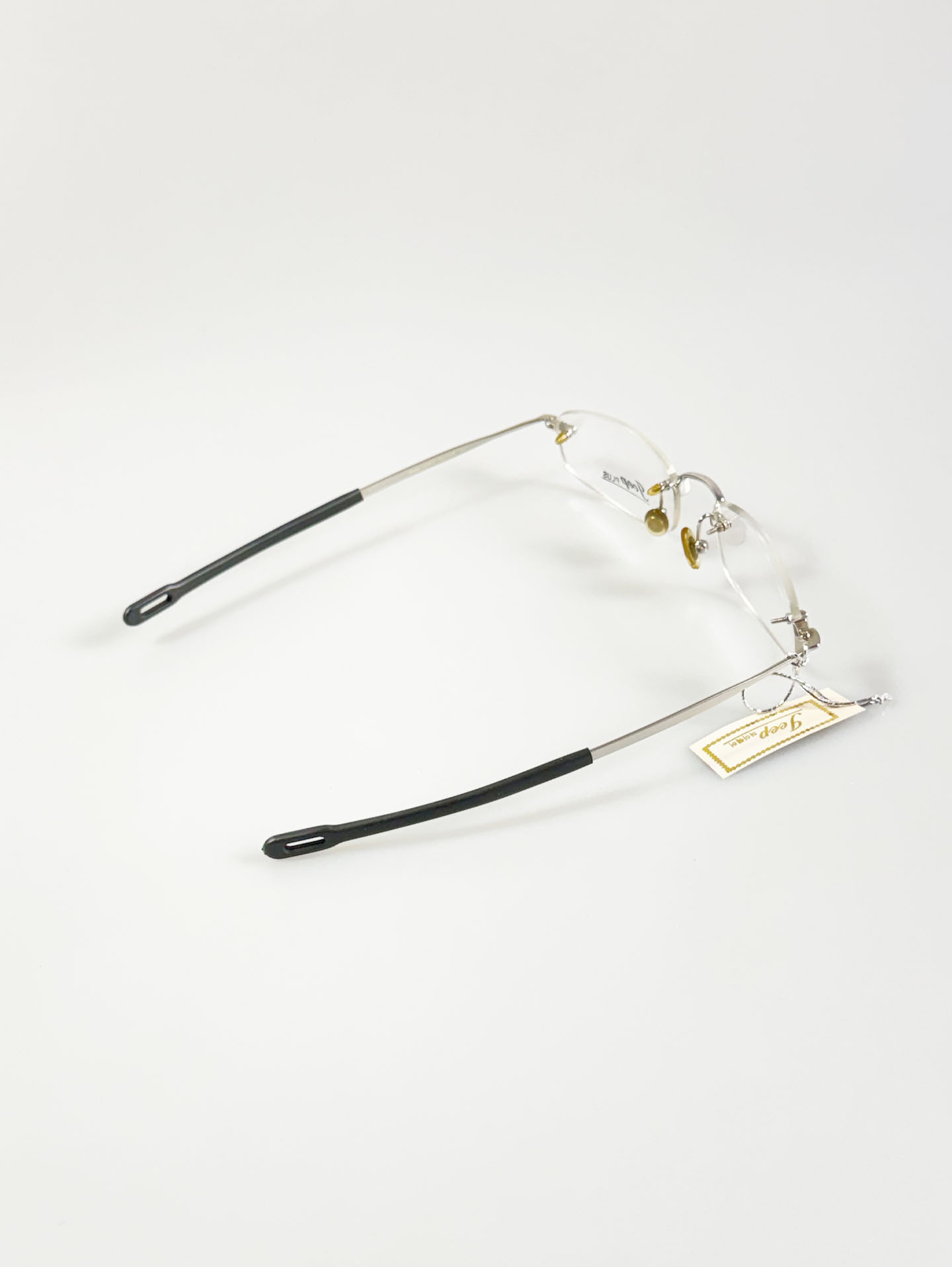 JEEP Silver Rimless Square Metal Glasses