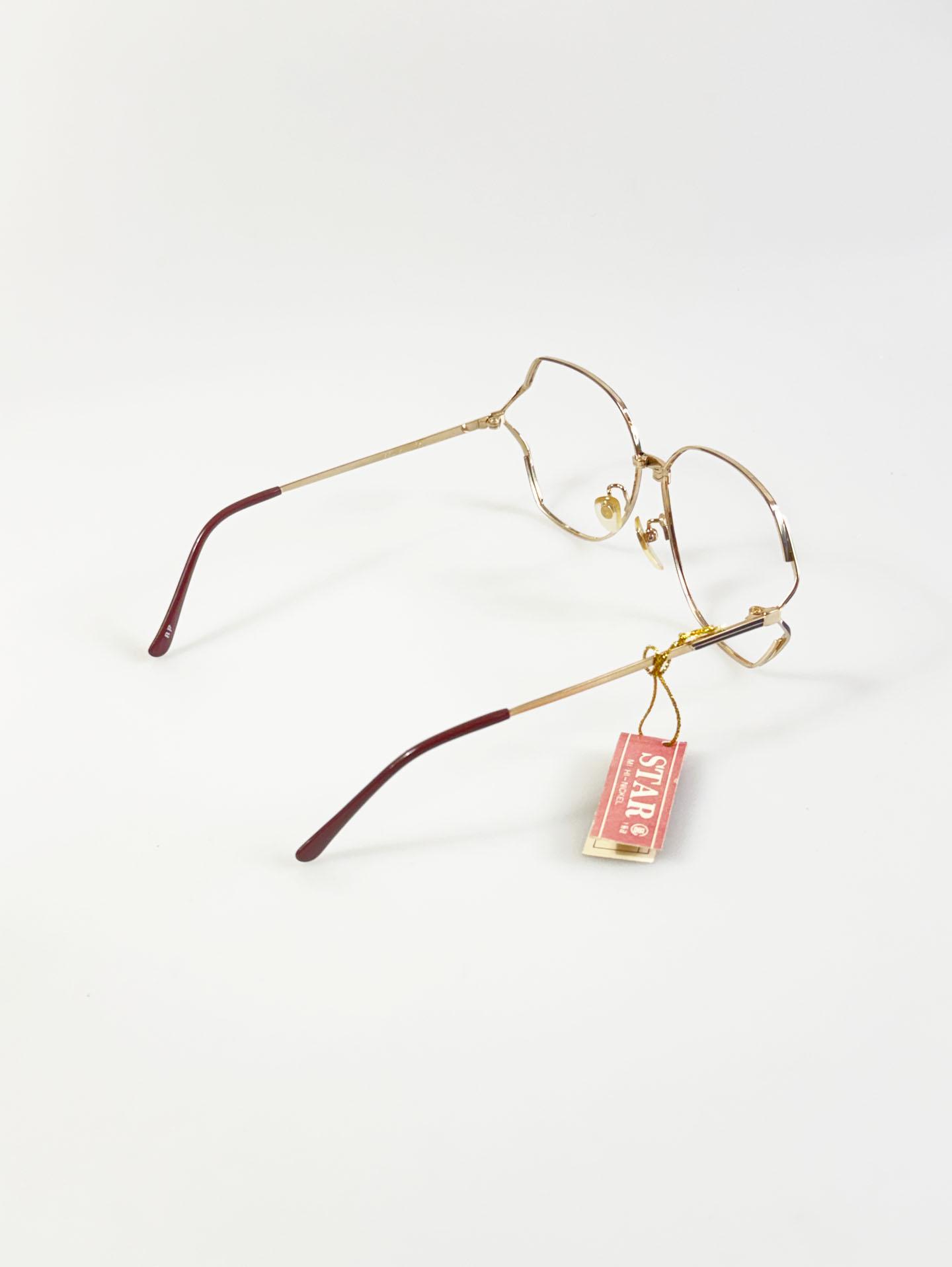 90's SJ STAR Gold Octagonal Metal Glasses