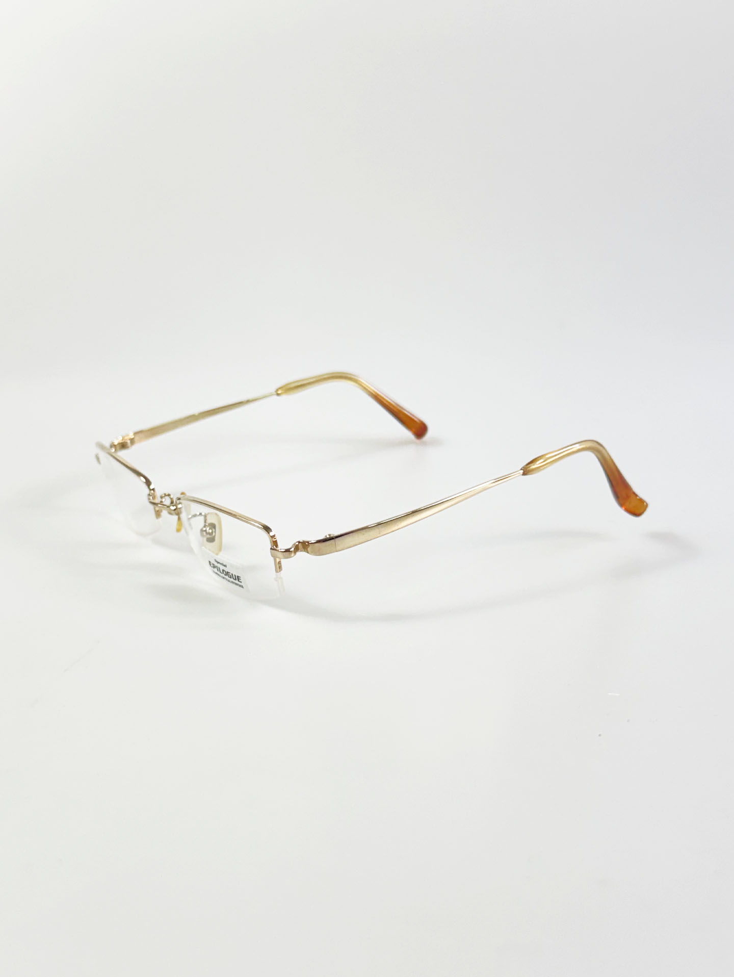EPILOGUE Gold Half-Rim Square Metal Frame Glasses