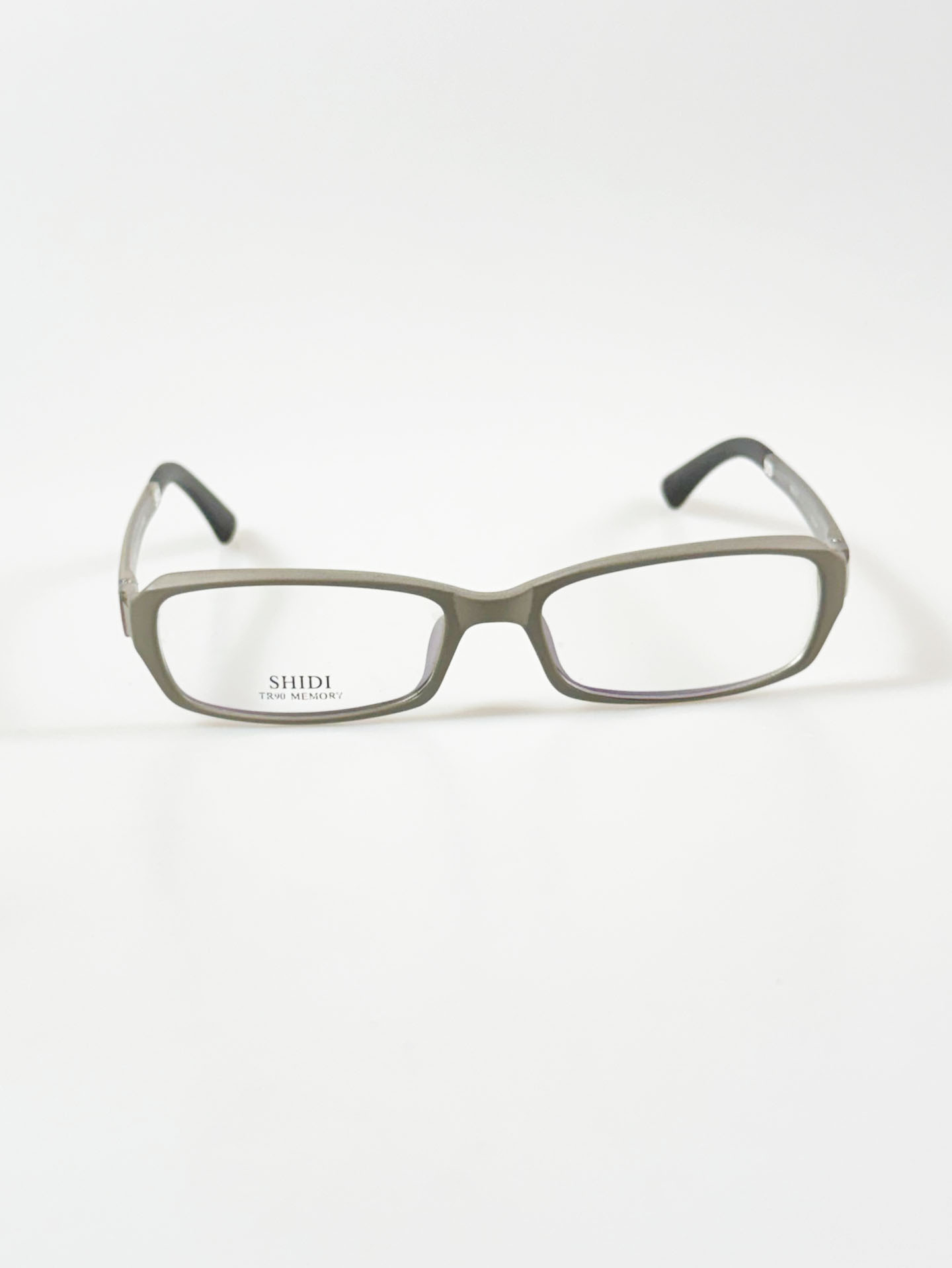SHIDI Grey Square Combination Frame Glasses