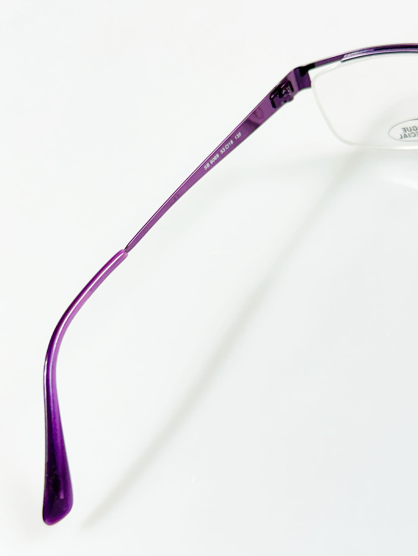 EPILOGUE Purple Semi-Rimless Square Metal Frame Glasses