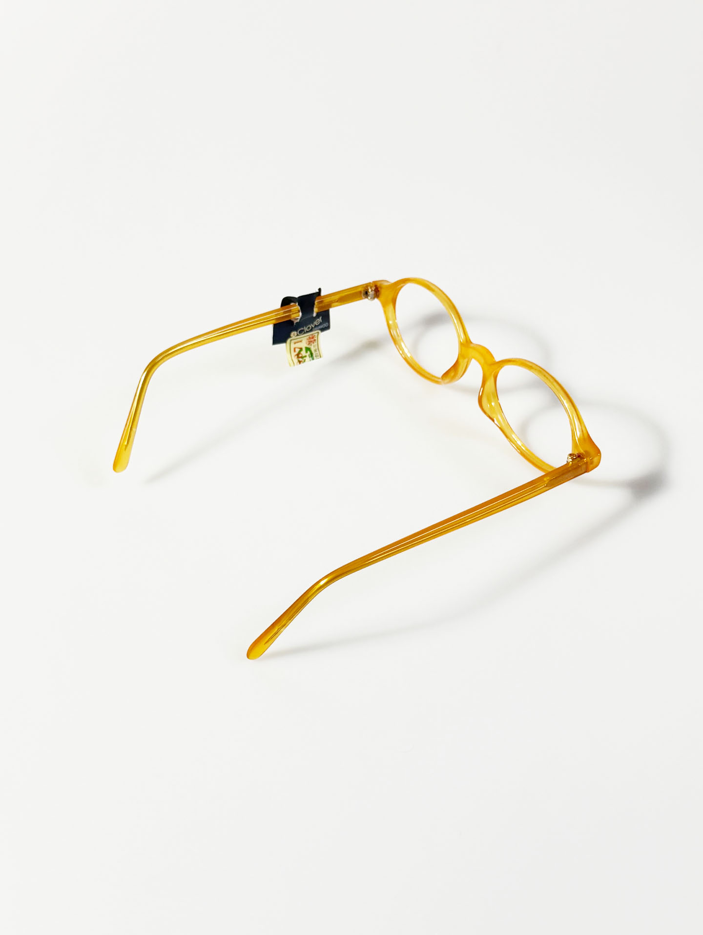 CLOVER Honey Yellow Oval Horn-Rim Frame Glasses