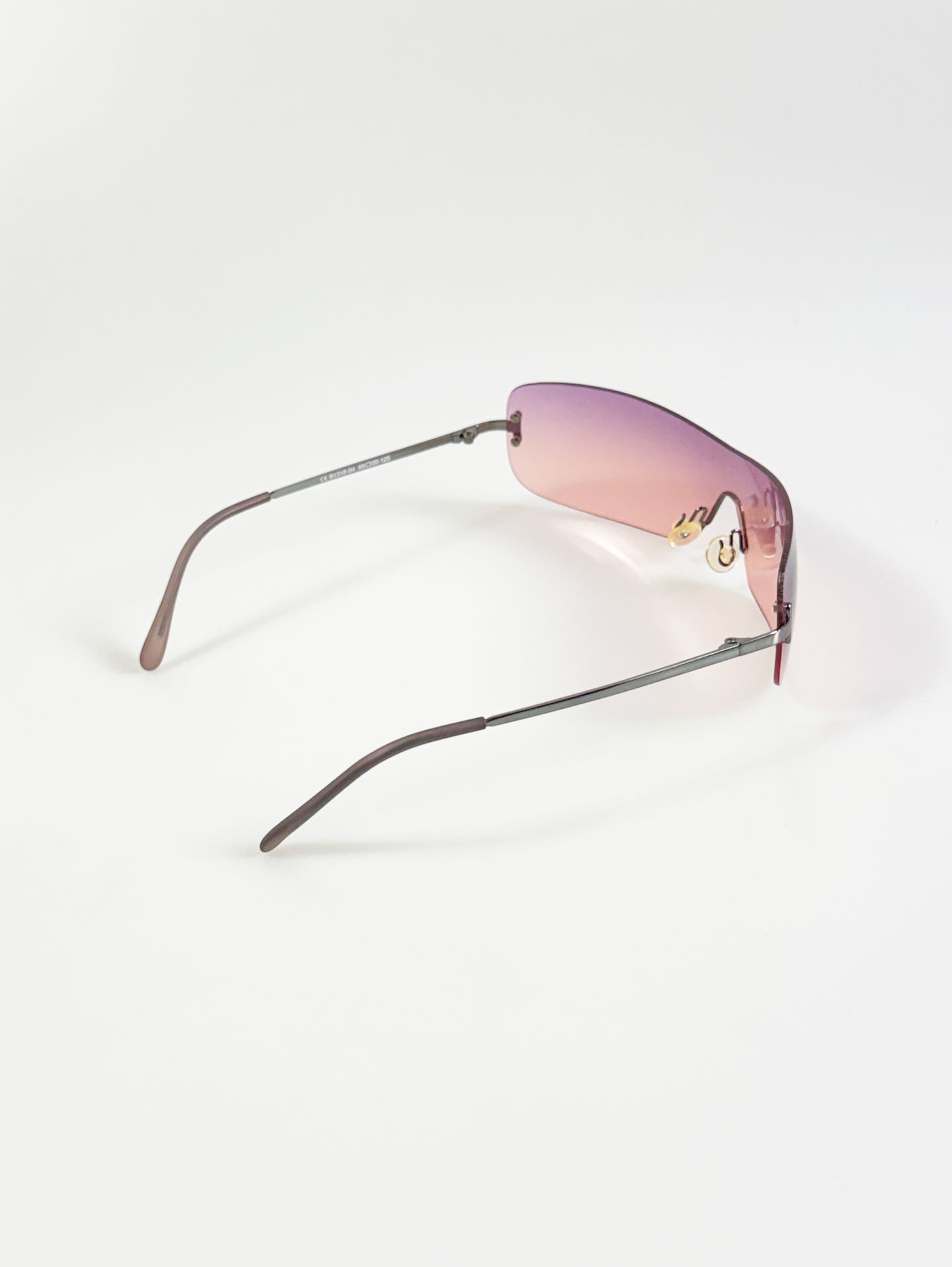 Rimless Shield Goggle Wraparound Metal Tint Sunglasses