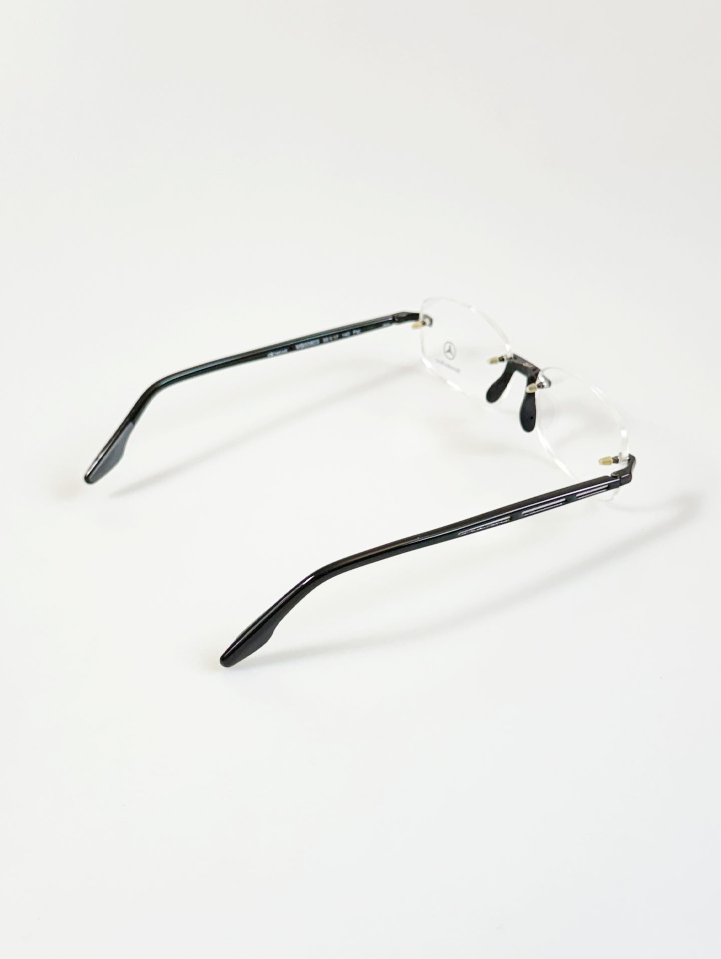 MERCEDES-BENZ Black Rimless Square Frame Glasses