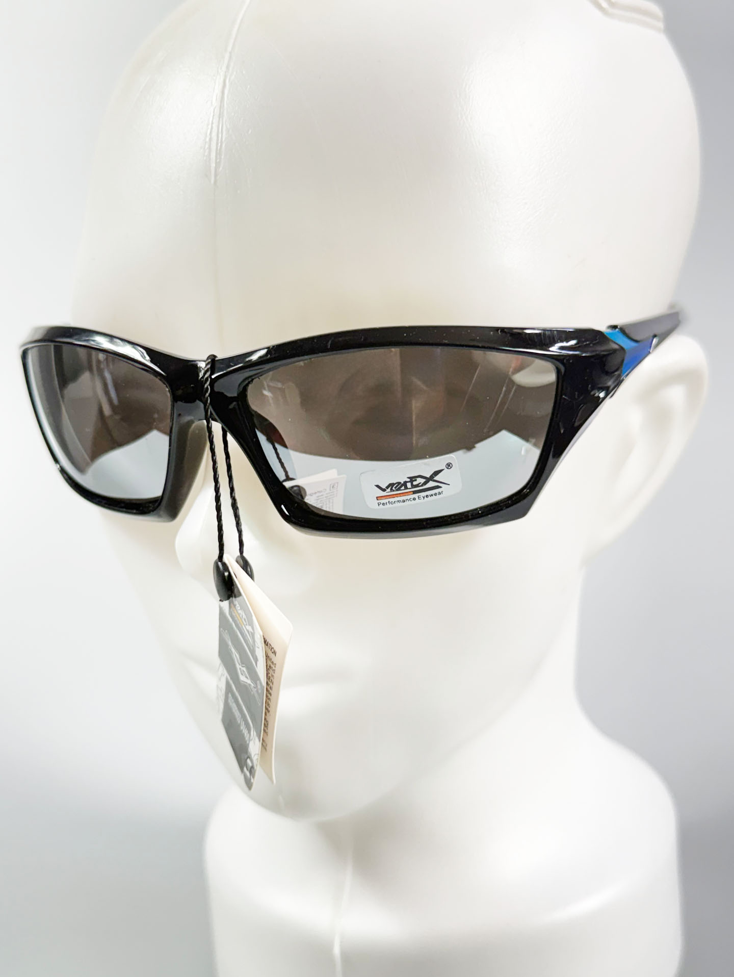 VERTX Black Sport Wraparound Sunglasses
