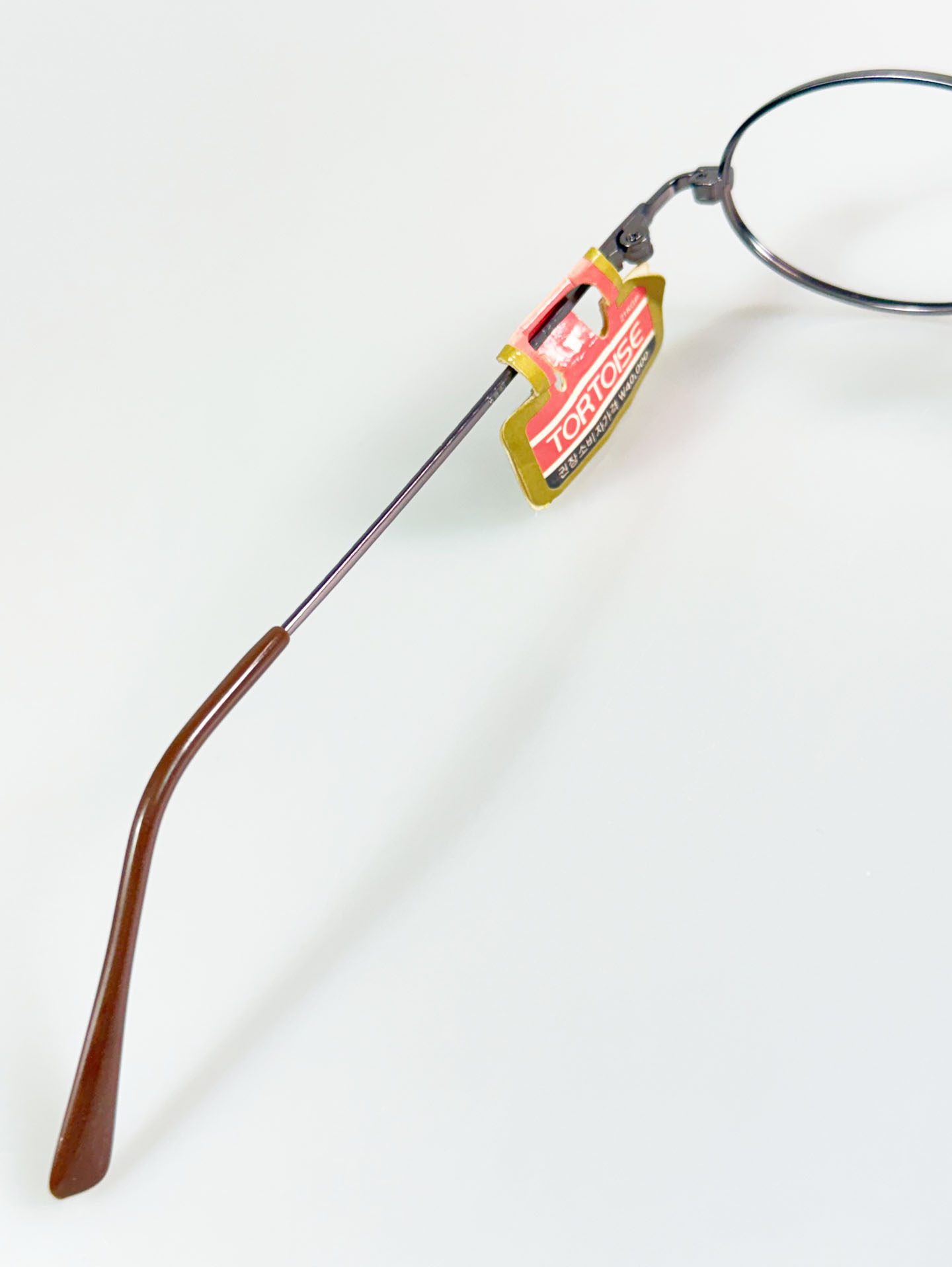 90’s TORTOISE Gunmetal Slim Oval Frame Glasses