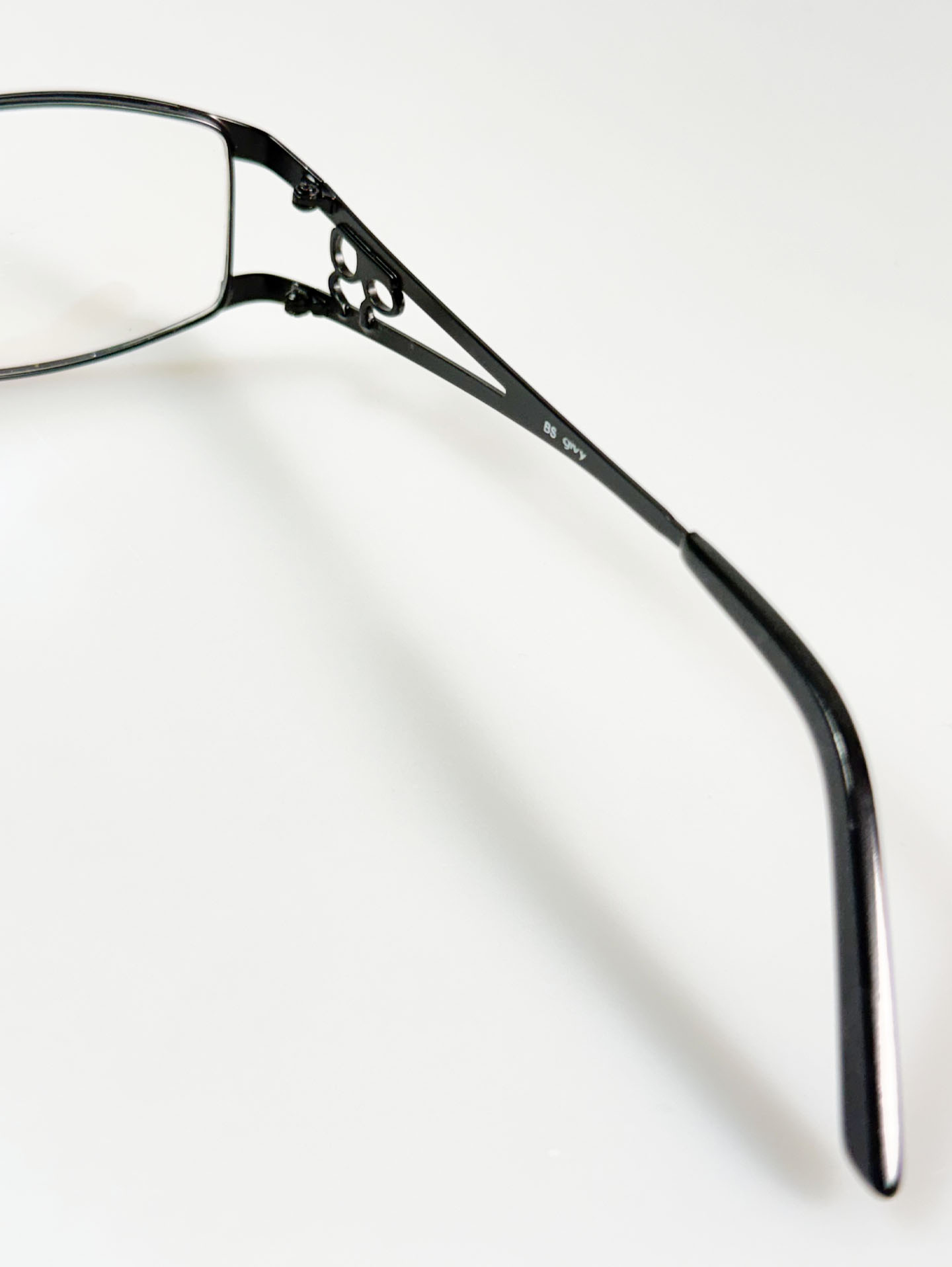 GIVY Black Slim Square Metal Frame Glasses