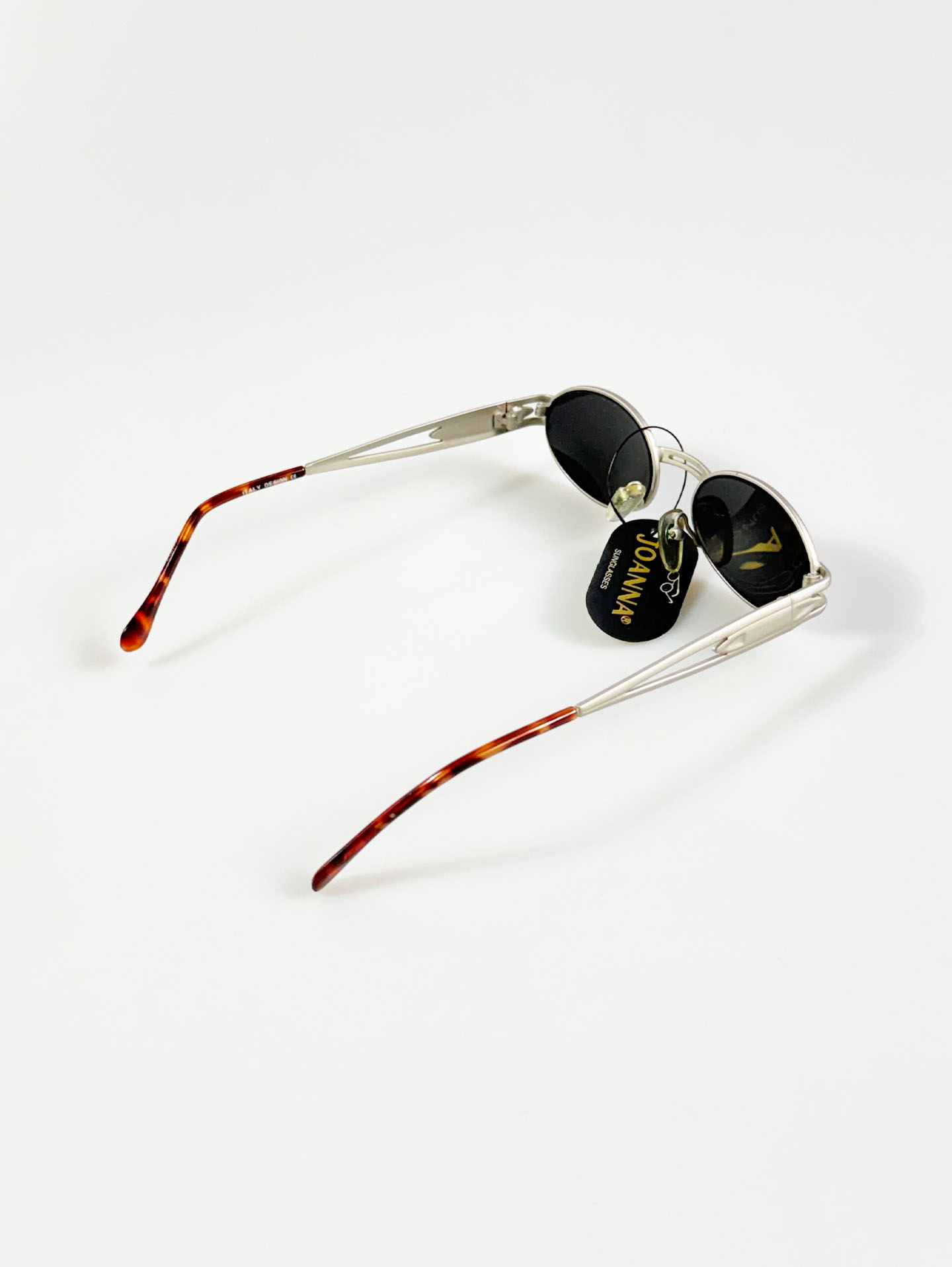 90's JOANNA Silver Slim Oval Metal Frame Sunglasses