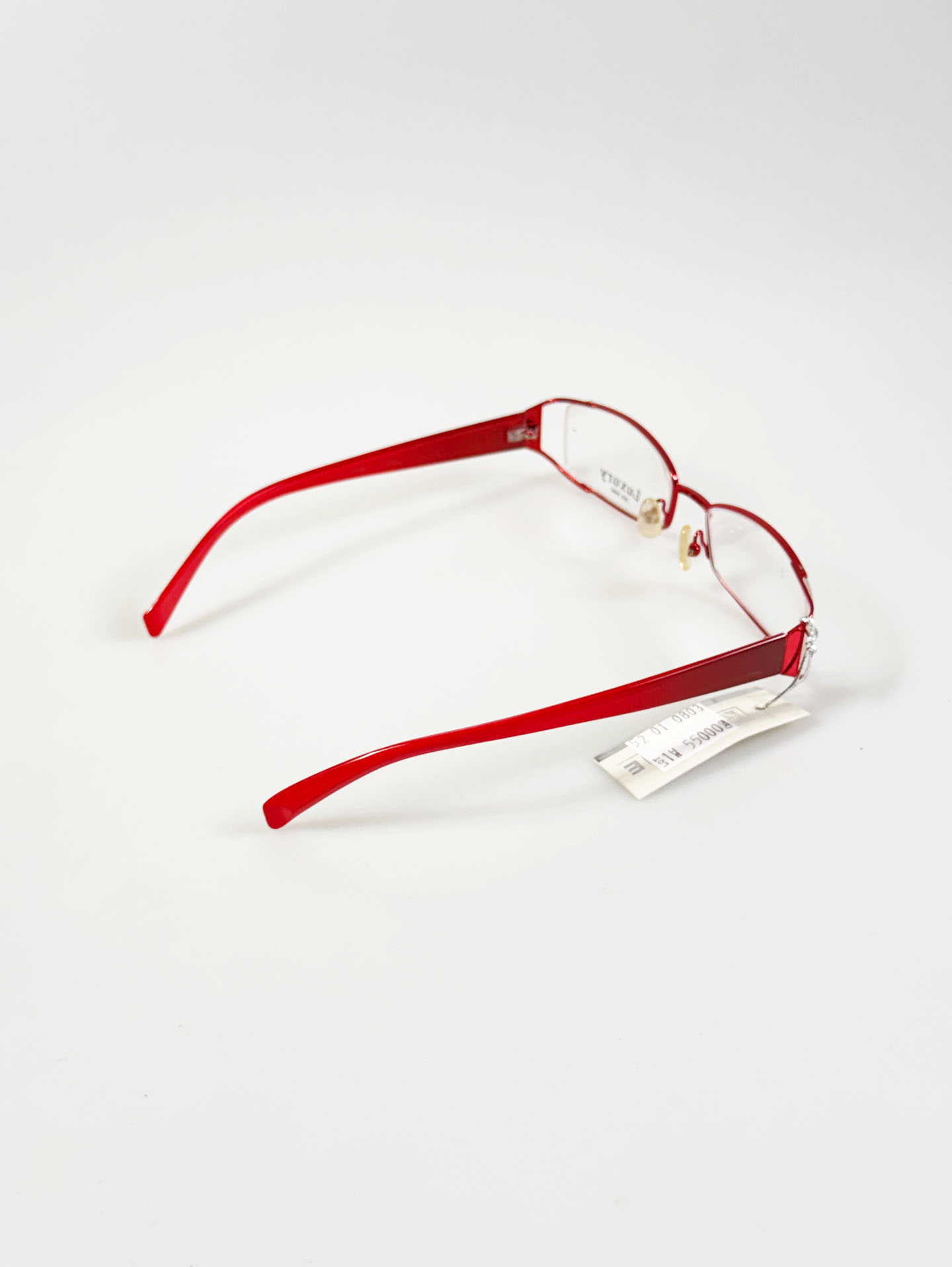 LUXURY OCCHIALI Red Slim Square Metal Frame Glasses