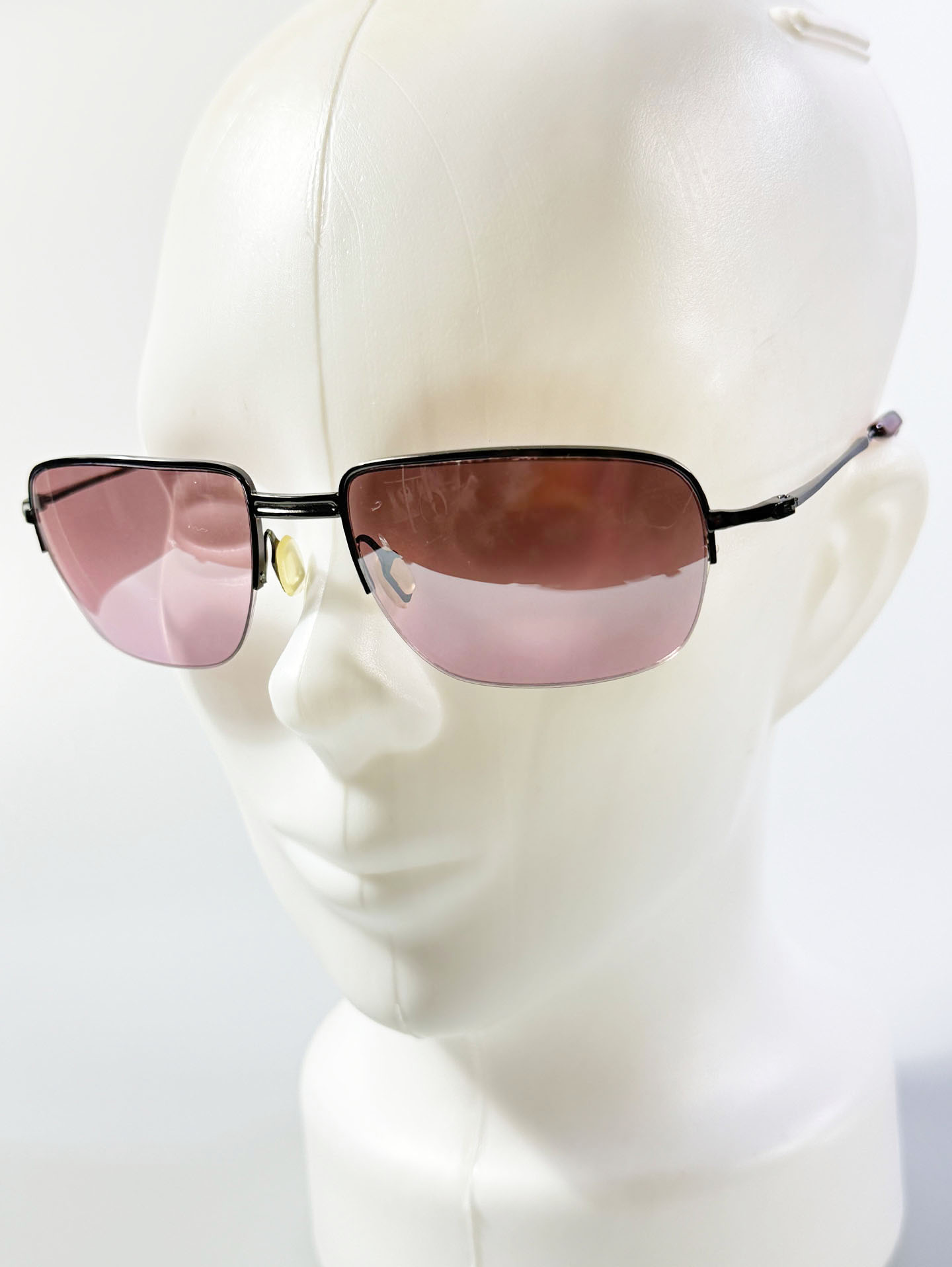 Semi-Rimless Square Metal Tint Sunglasses