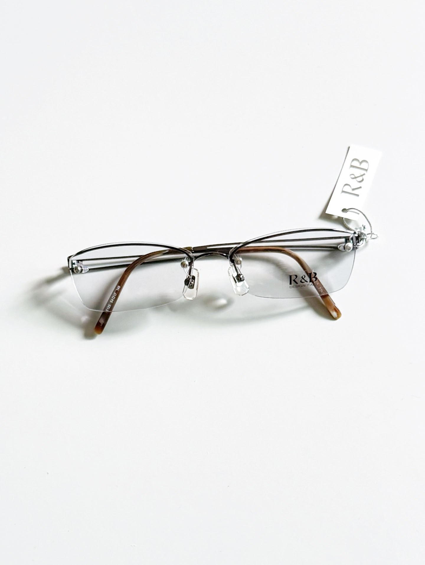 R&B Eywear Semi-Rimless Square Metal Frame Glasses