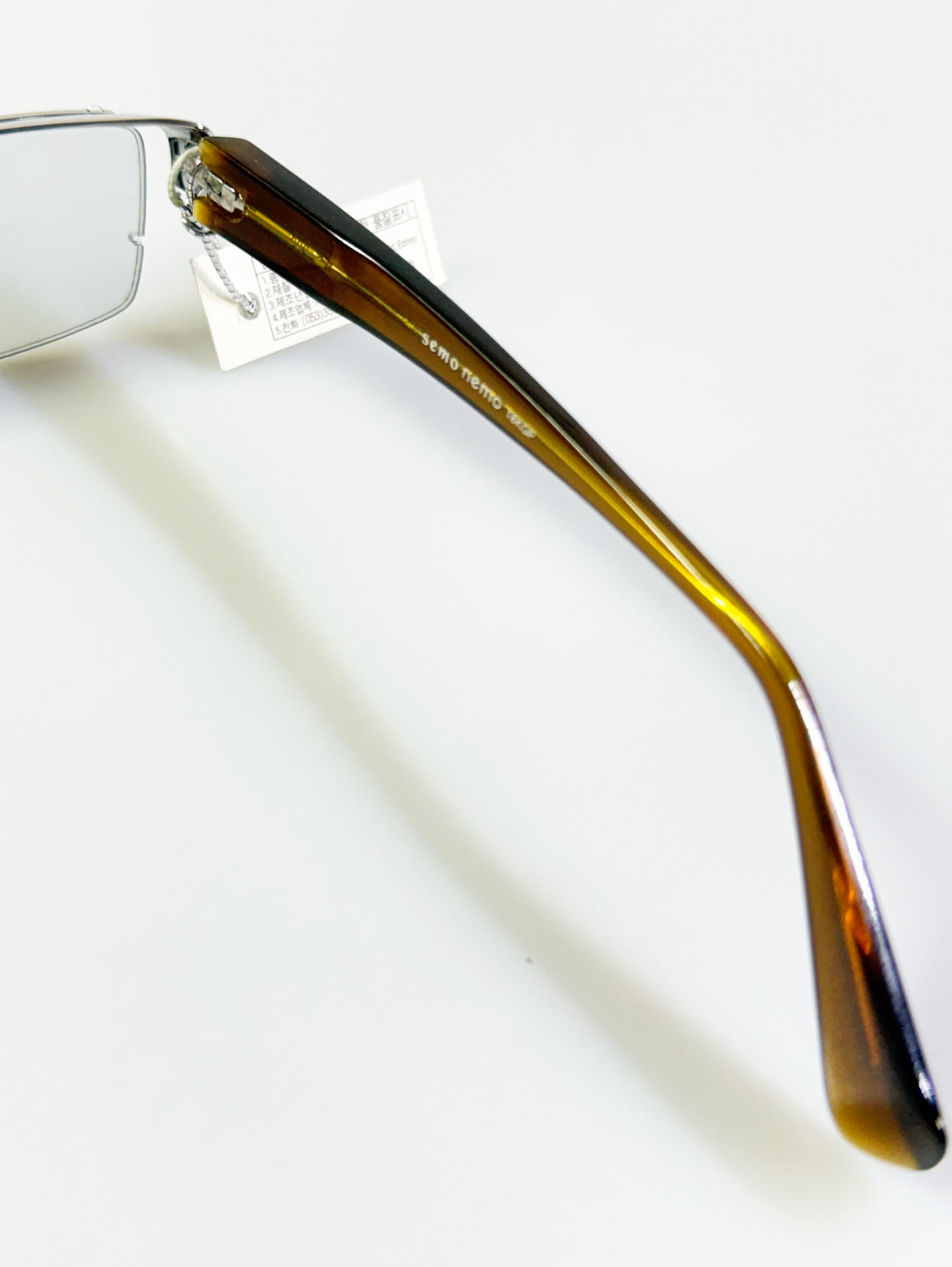 SEMONEMO Silver Half-Rim Square Metal Frame Glasses