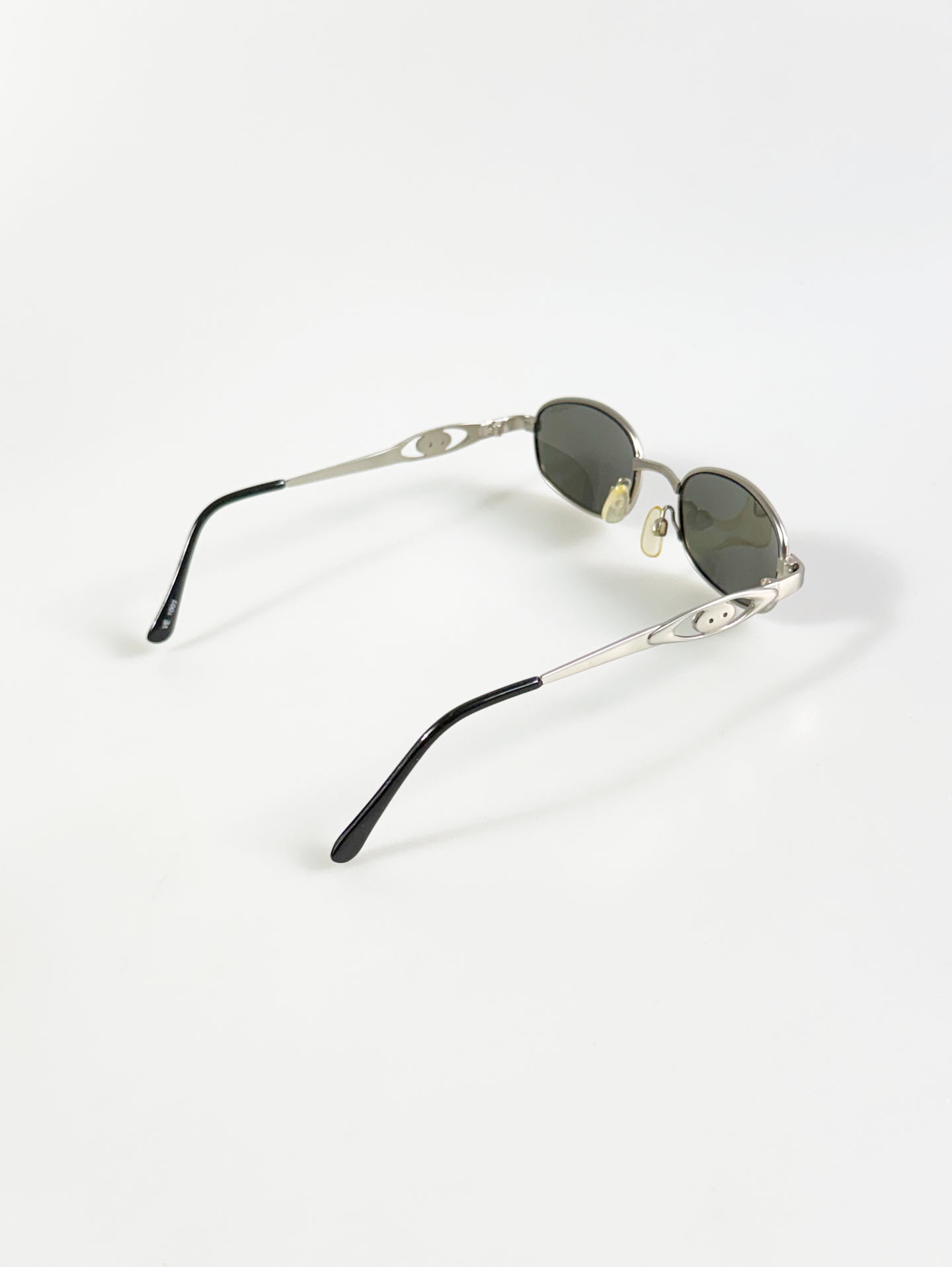Silver Slim Square Metal Frame Sunglasses