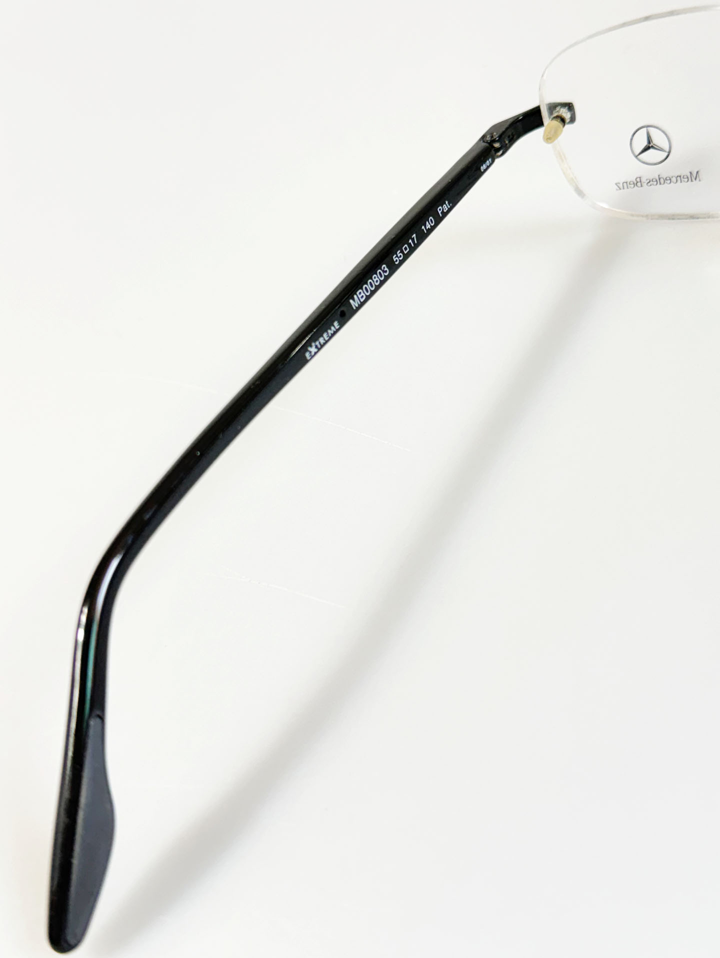 MERCEDES-BENZ Black Rimless Square Frame Glasses