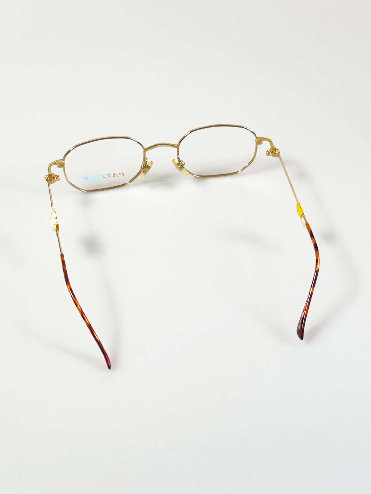 PATIMA Gold&Leopard Slim Hexagon Metal Frame Glasses