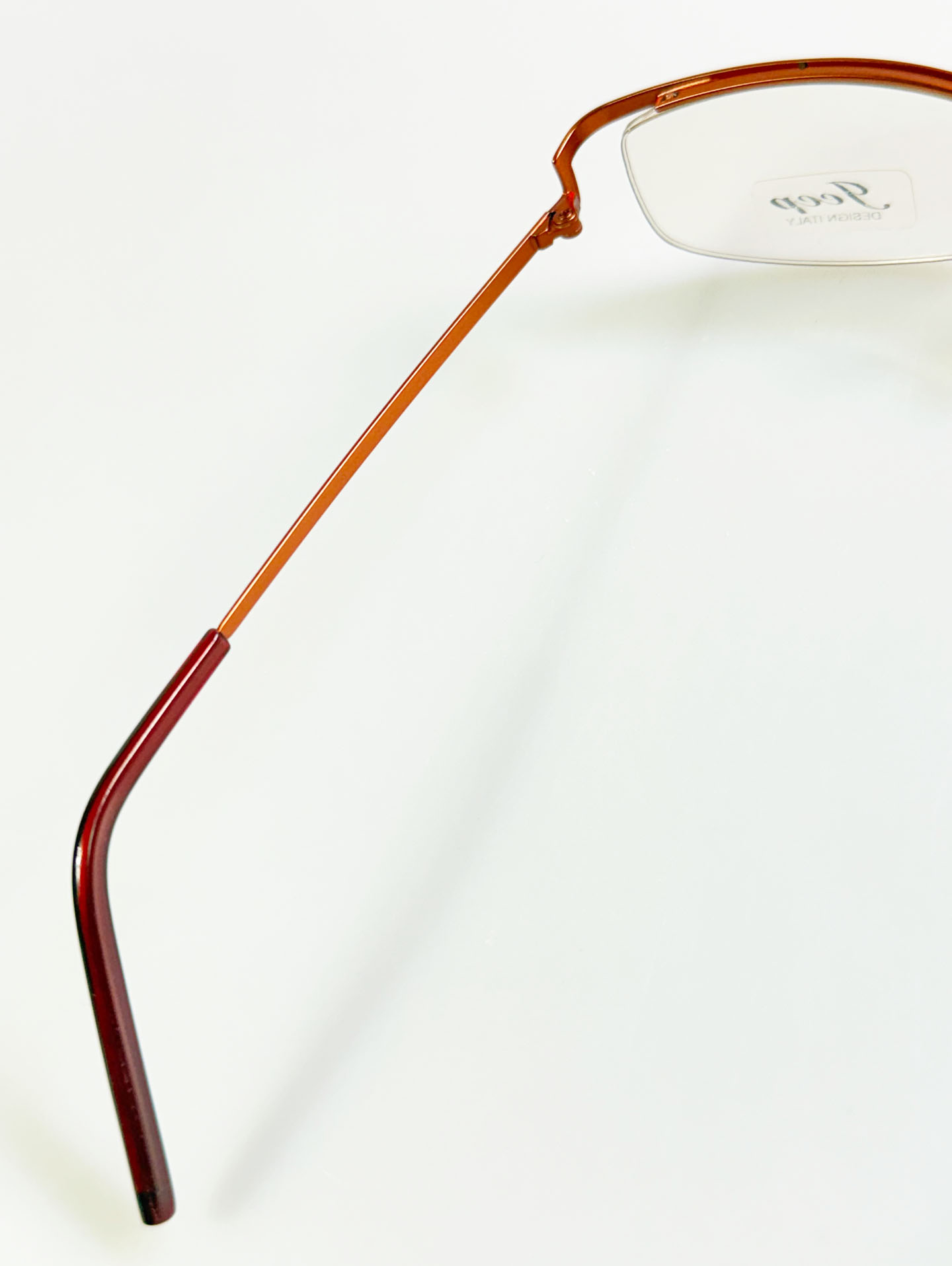JEEP Orange Half-Rim Square Metal Glasses